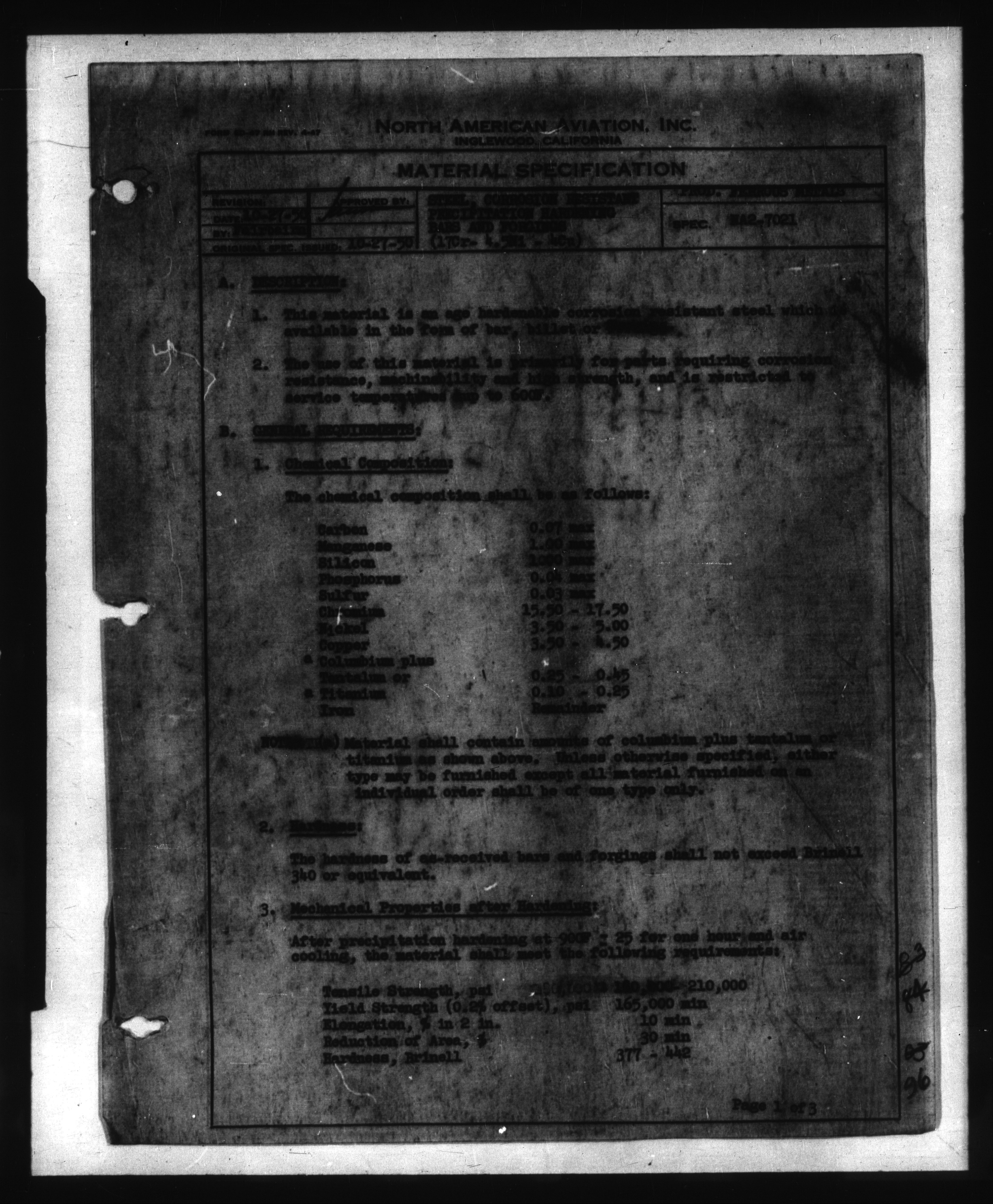 Sample page 245 from AirCorps Library document: Material Specifications - North American Aviation - NA2