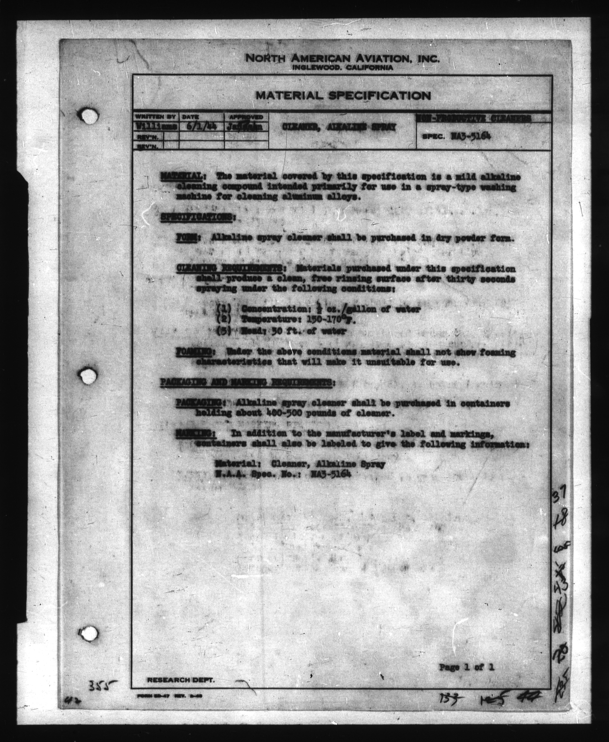 Sample page 24 from AirCorps Library document: Material Specifications - North American Aviation - NA3