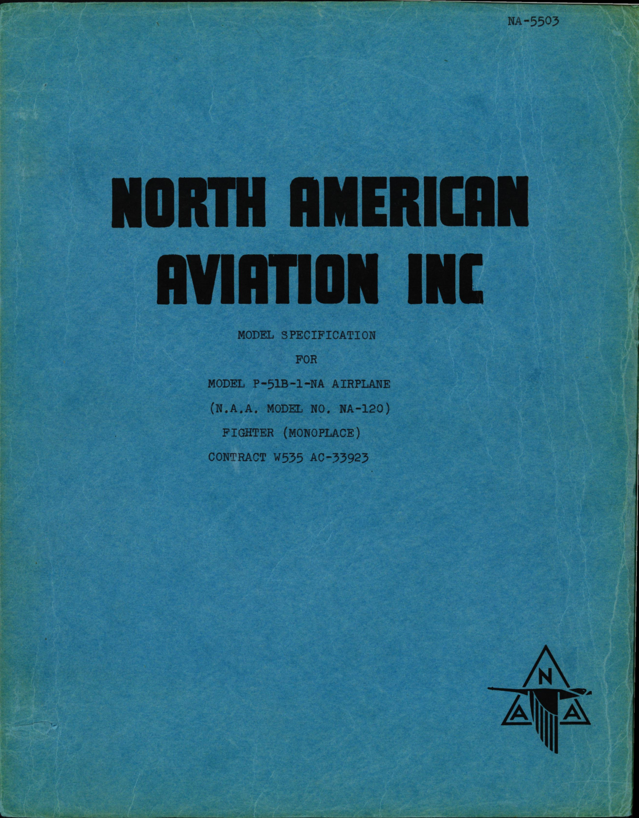 Sample page 1 from AirCorps Library document: Model Specifications for P-51B-1-NA (North American Engineering Dept)