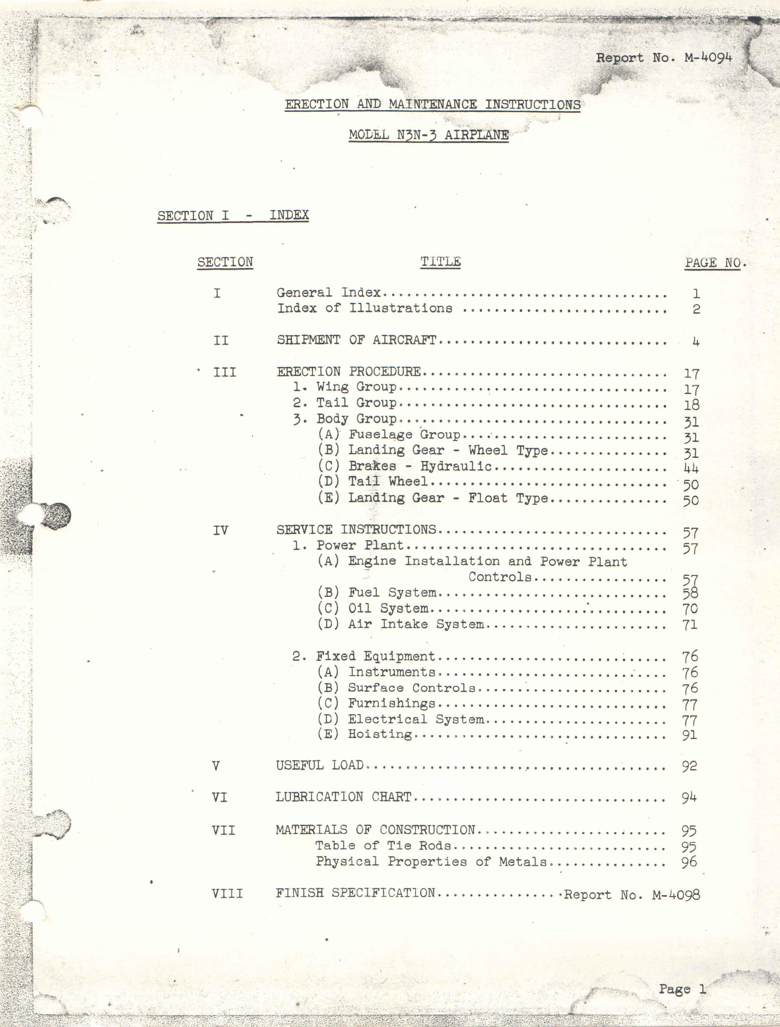 Sample page 2 from AirCorps Library document: Erection and Maintenance for Model N3N-3