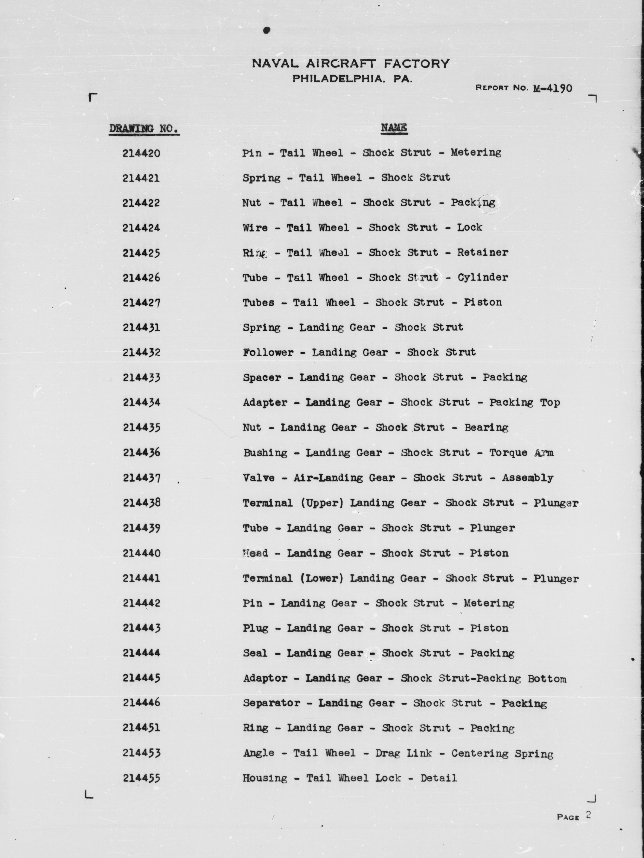 Sample page 3 from AirCorps Library document: Numerical Index of Drawings for Model N3N-3 Airplane