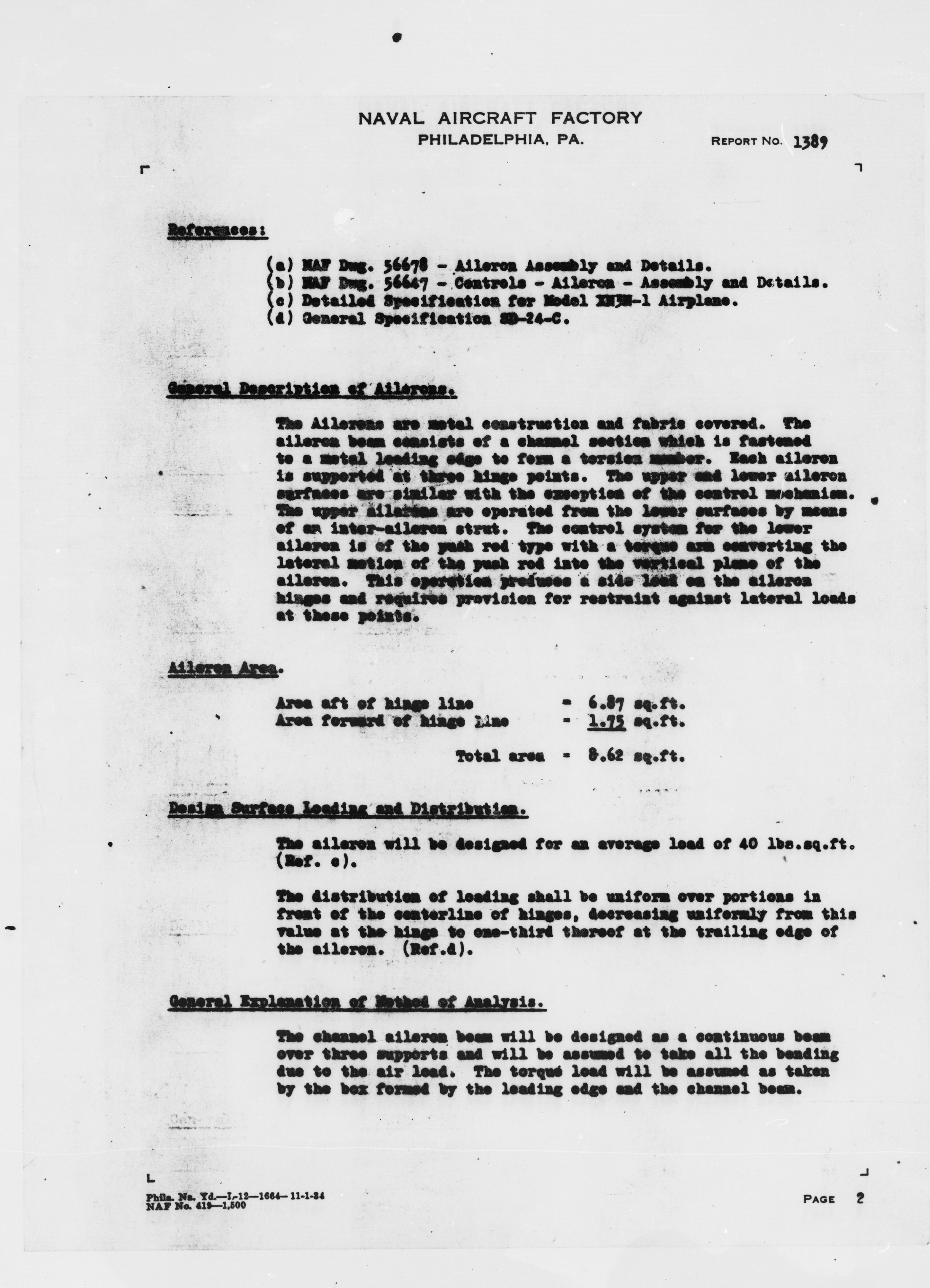 Sample page 7 from AirCorps Library document: Structural Analysis of Aileron for N3N-3 Airplanes