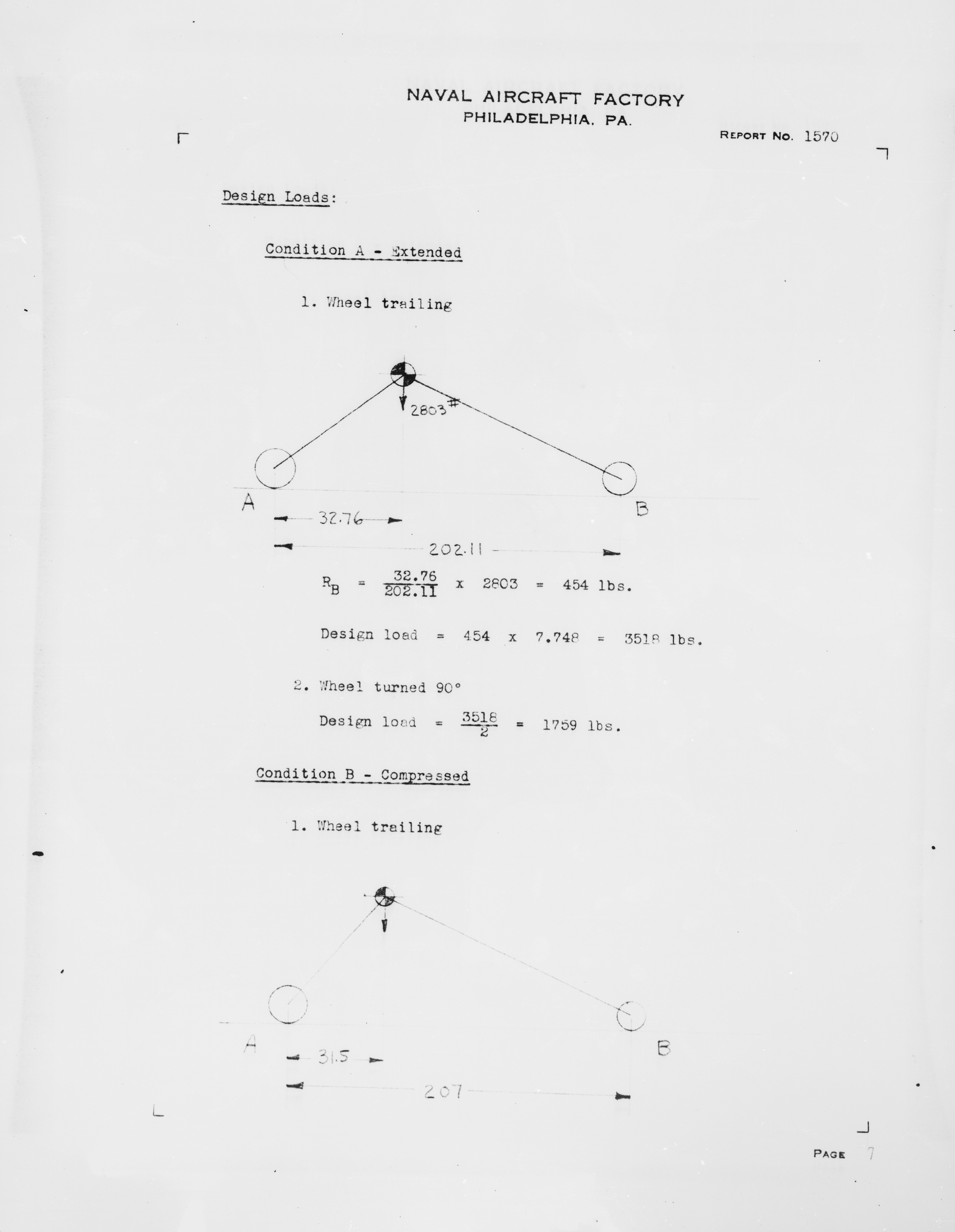 Sample page 11 from AirCorps Library document: Structural Analysis of the Tail Wheel Gear for Model N3N-3 Airplanes