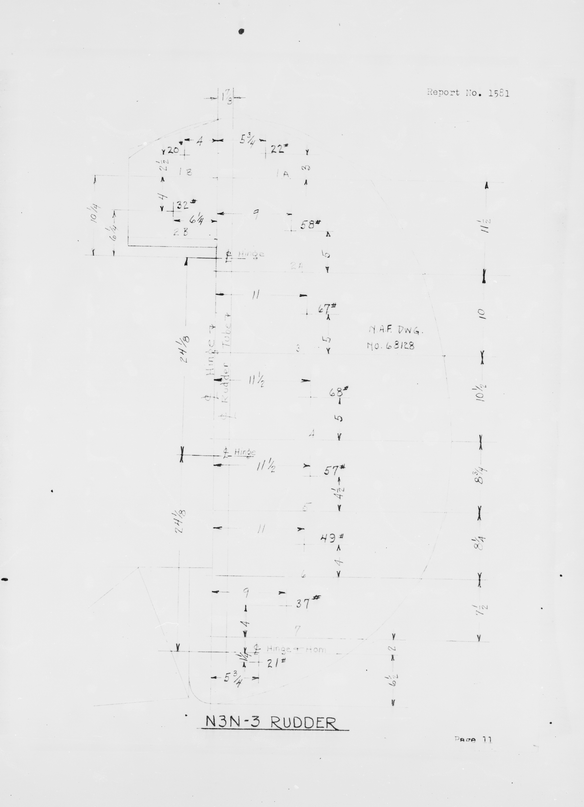 Sample page 15 from AirCorps Library document: Analysis of Tail Surfaces for Model N3N-3 Airplane