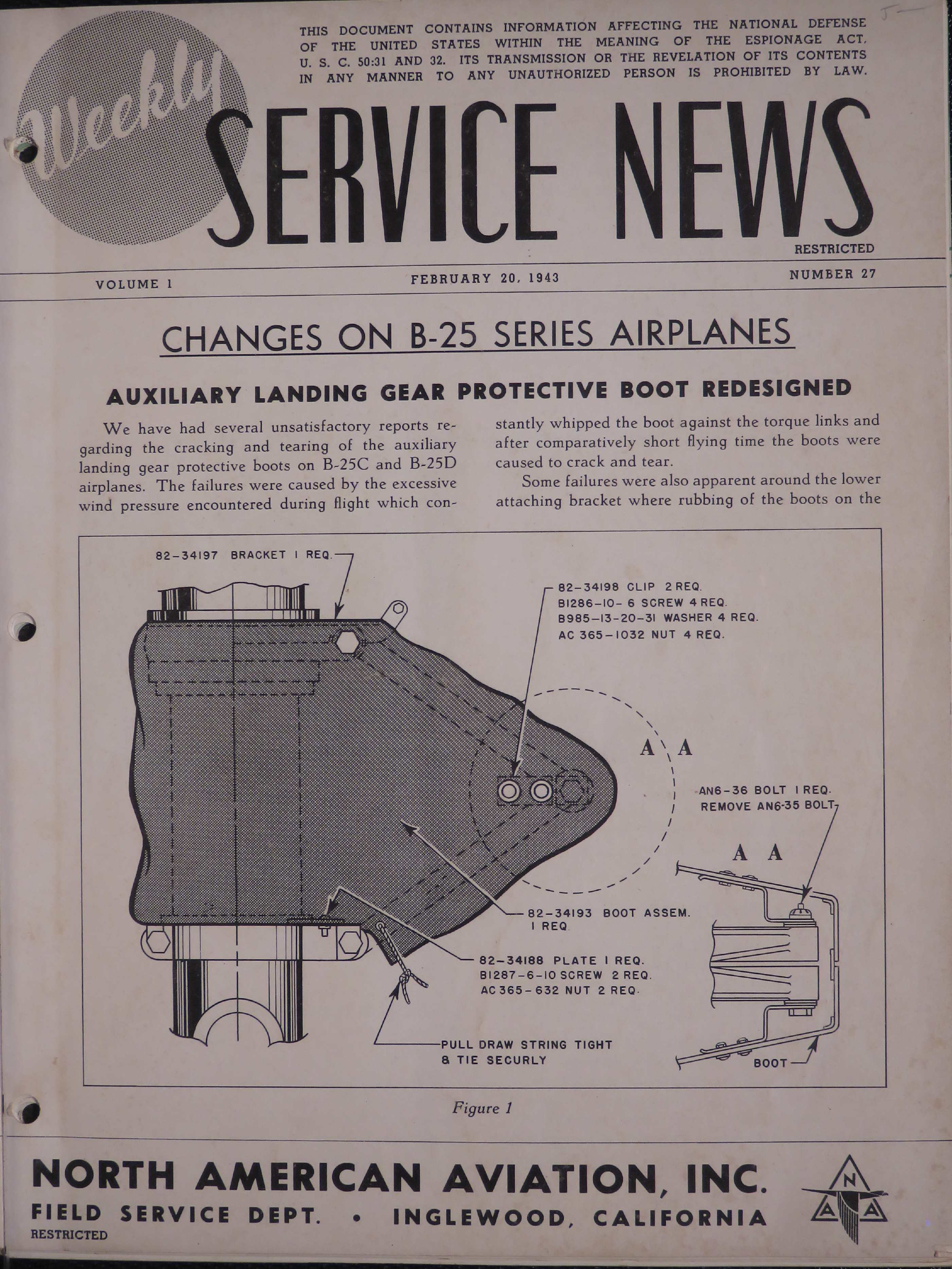 Sample page 1 from AirCorps Library document: Volume 1, No. 27 - Weekly Service News