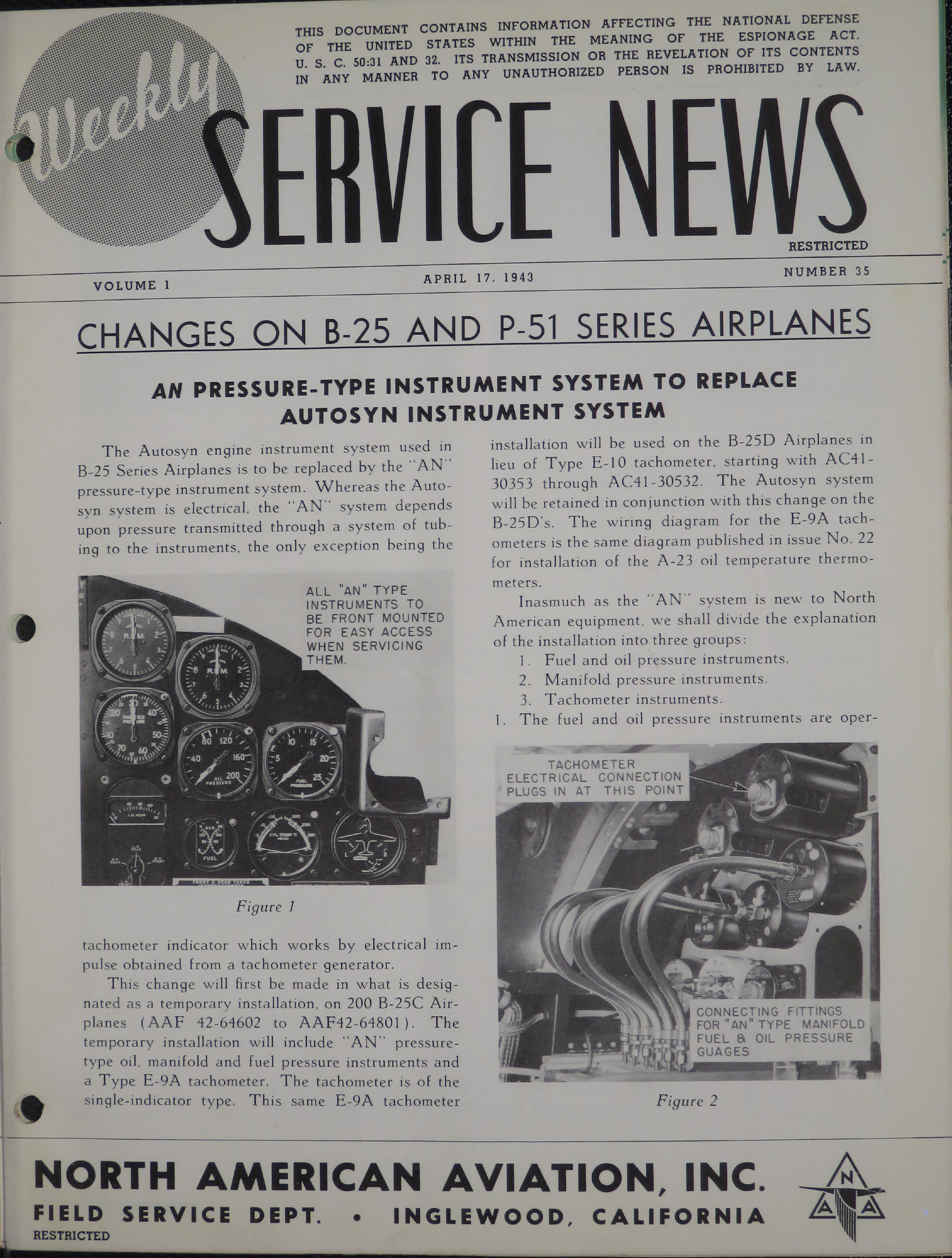Sample page 1 from AirCorps Library document: Volume 1, No. 35 - Weekly Service News
