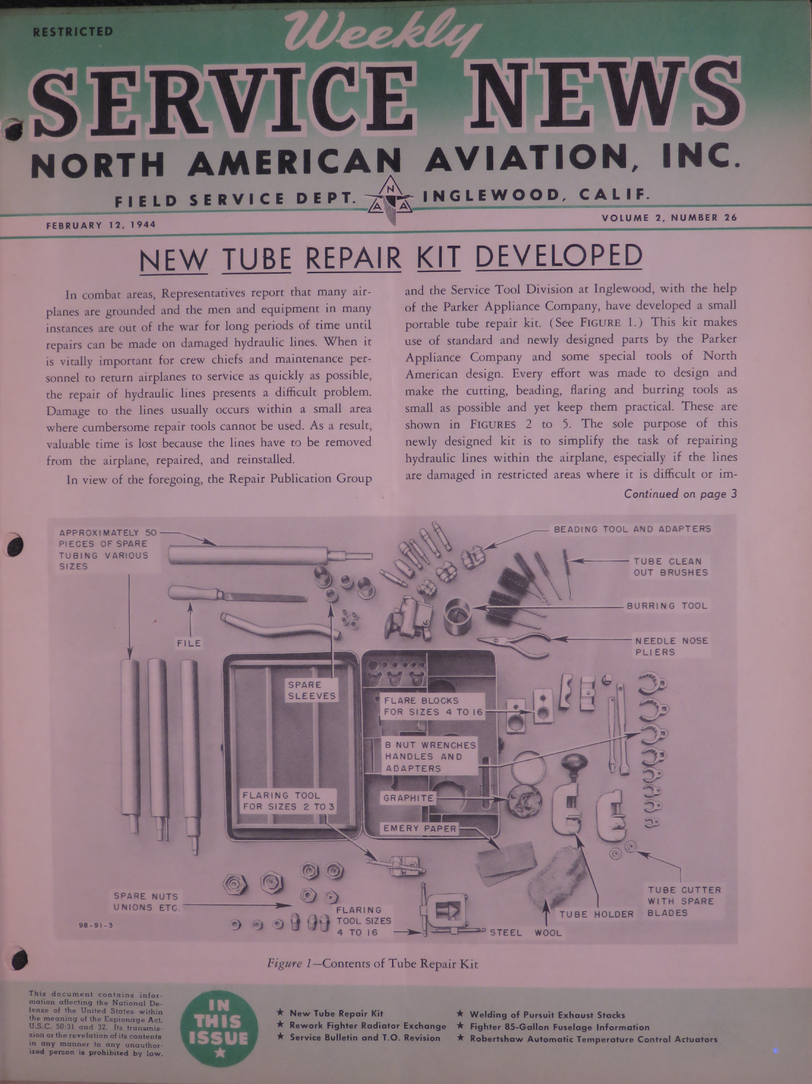 Sample page 1 from AirCorps Library document: Volume 2, No. 26 - Weekly Service News