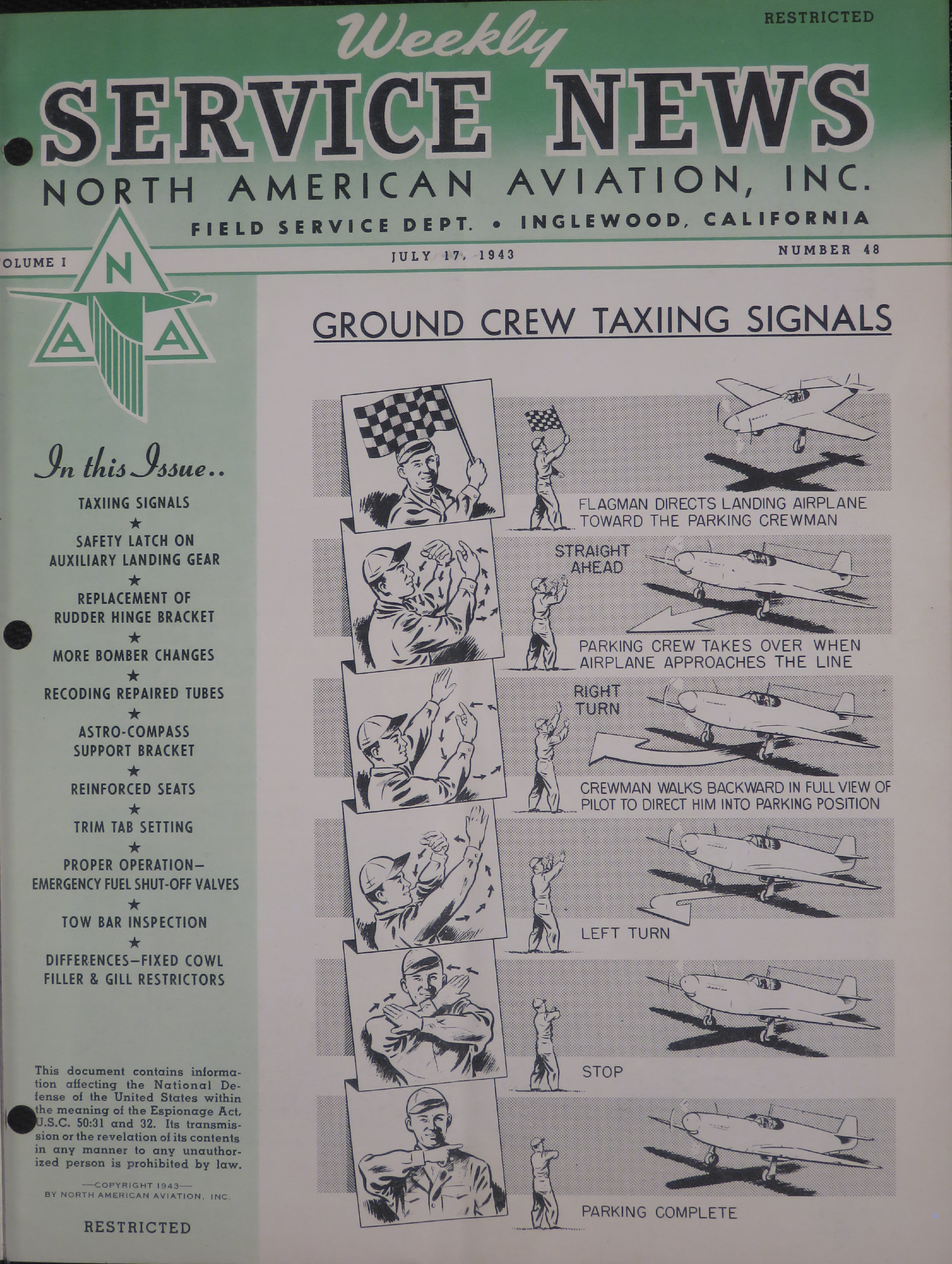 Sample page 1 from AirCorps Library document: Volume 1, No. 48 - Weekly Service News