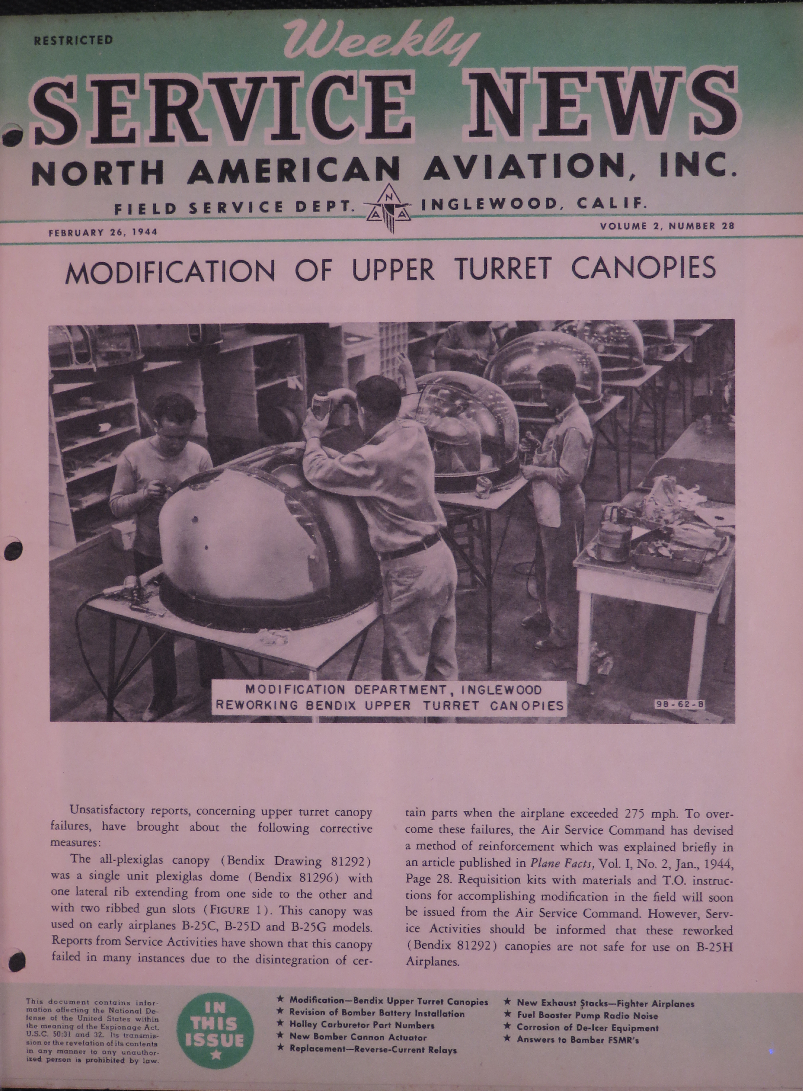 Sample page 1 from AirCorps Library document: Volume 2, No. 28 - Weekly Service News