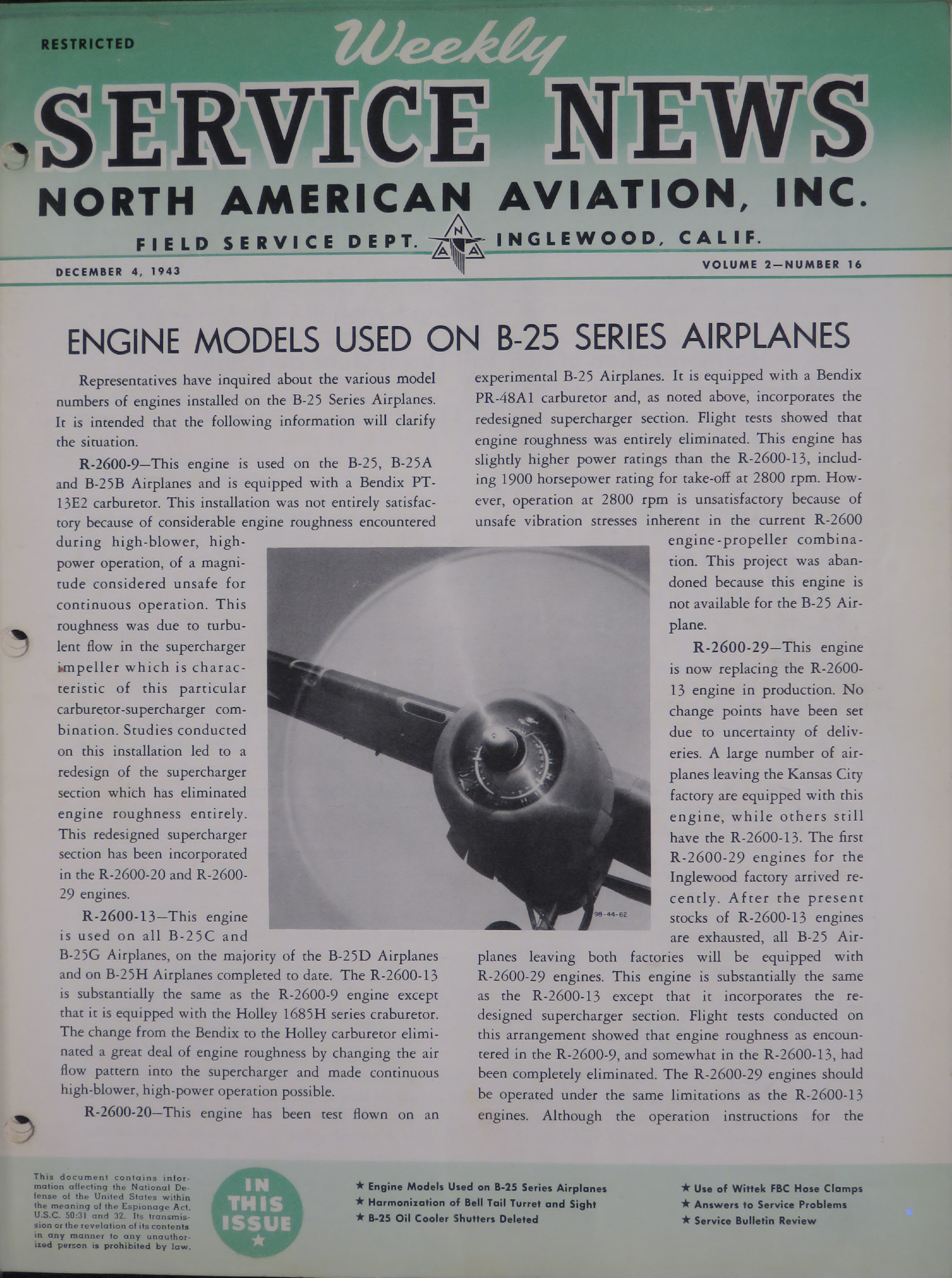 Sample page 1 from AirCorps Library document: Volume 2, No. 16 - Weekly Service News