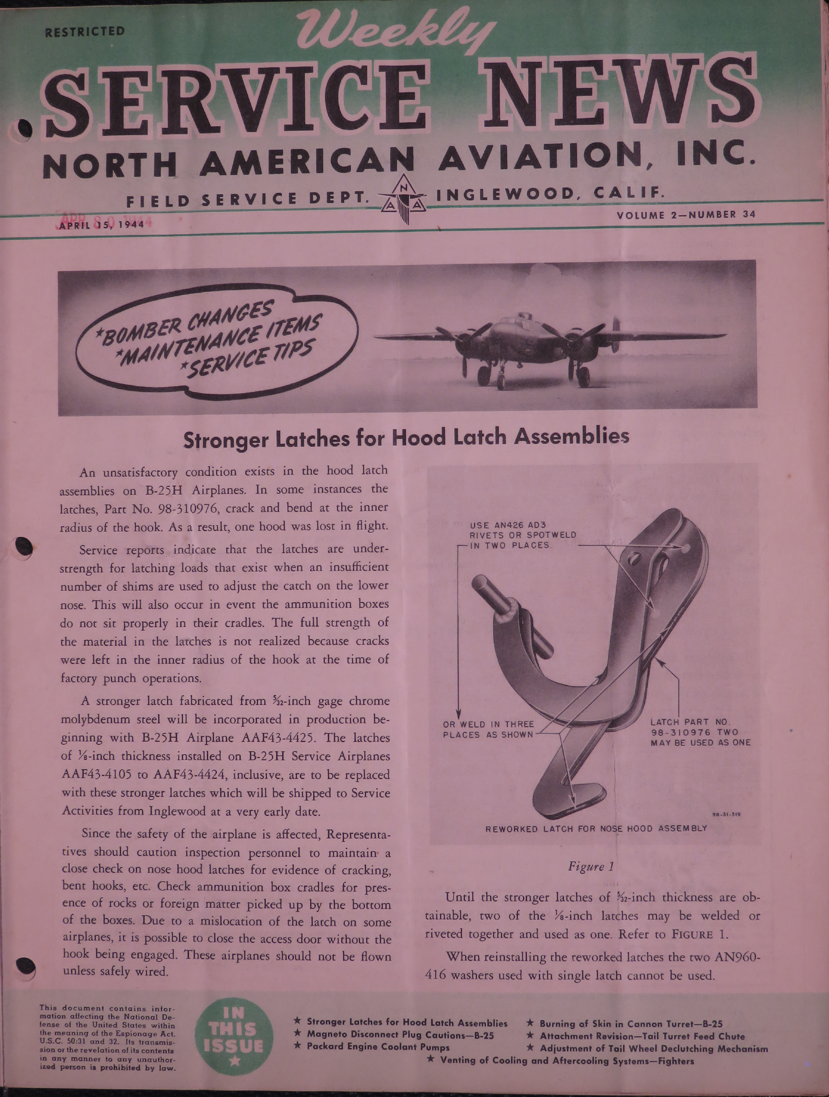 Sample page 1 from AirCorps Library document: Volume 2, No. 34 - Weekly Service News