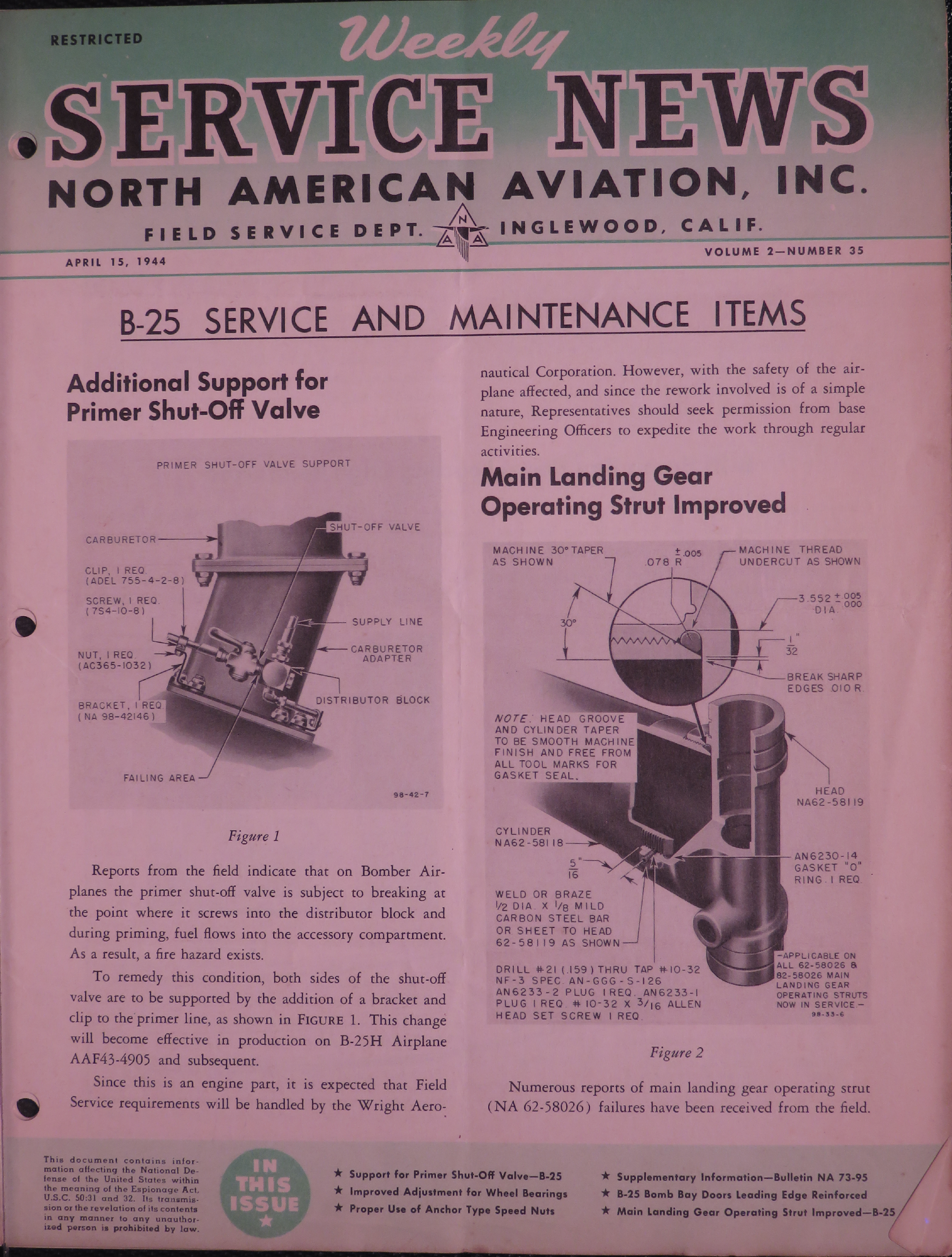 Sample page 1 from AirCorps Library document: Volume 2, No. 35 - Weekly Service News