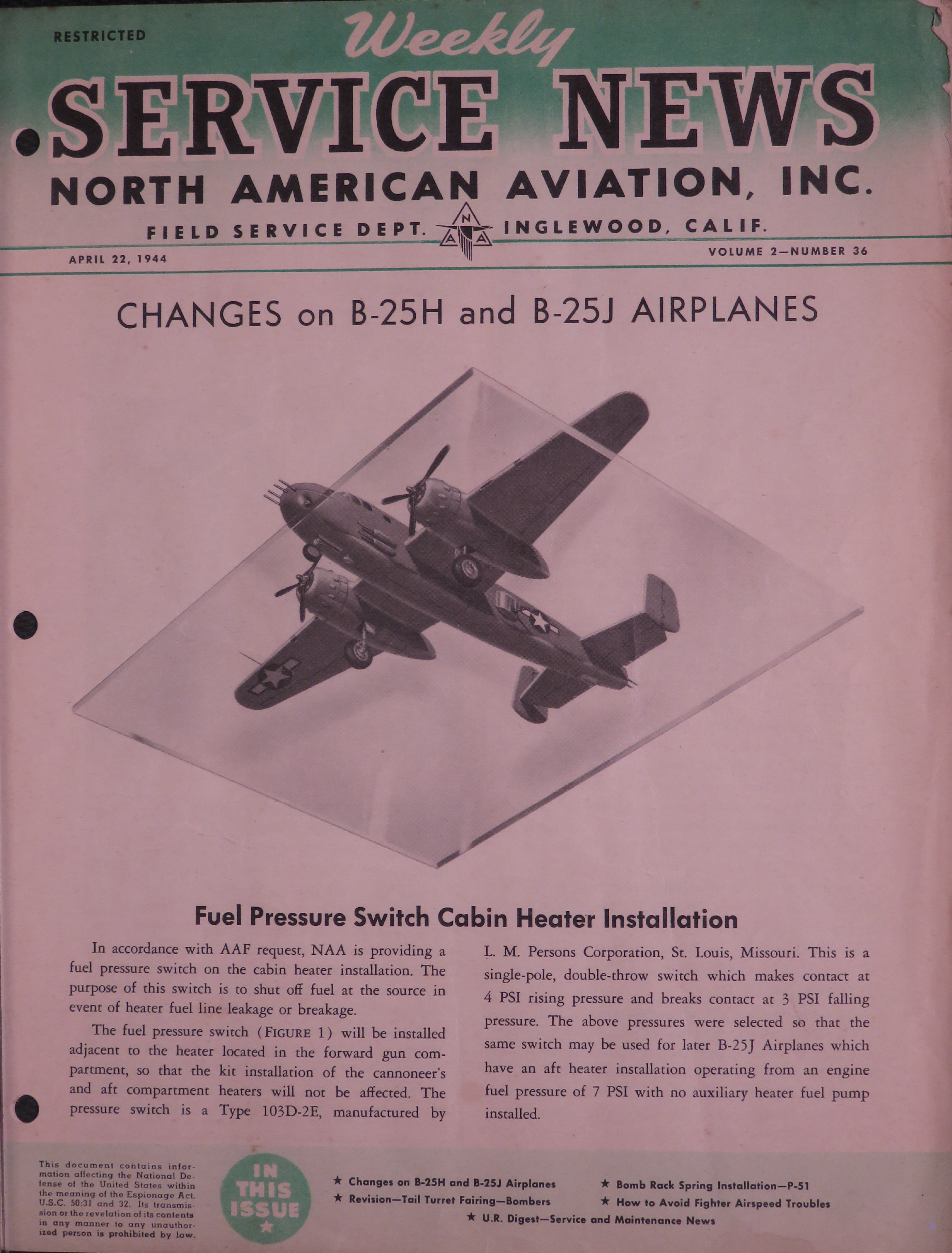 Sample page 1 from AirCorps Library document: Volume 2, No. 36 - Weekly Service News