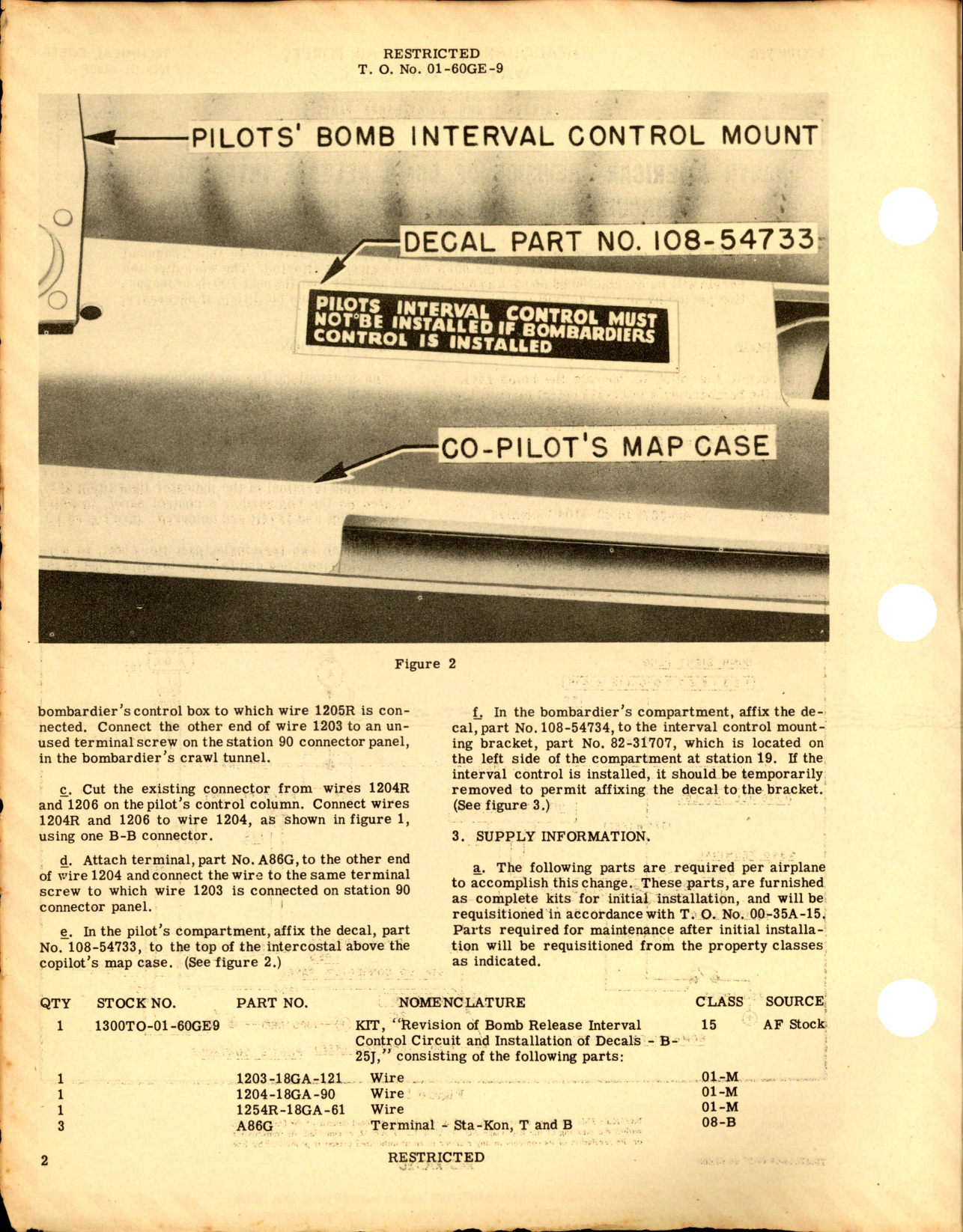 Sample page 2 from AirCorps Library document: Bomb Release Circuit & Installation of Decals for B-25J