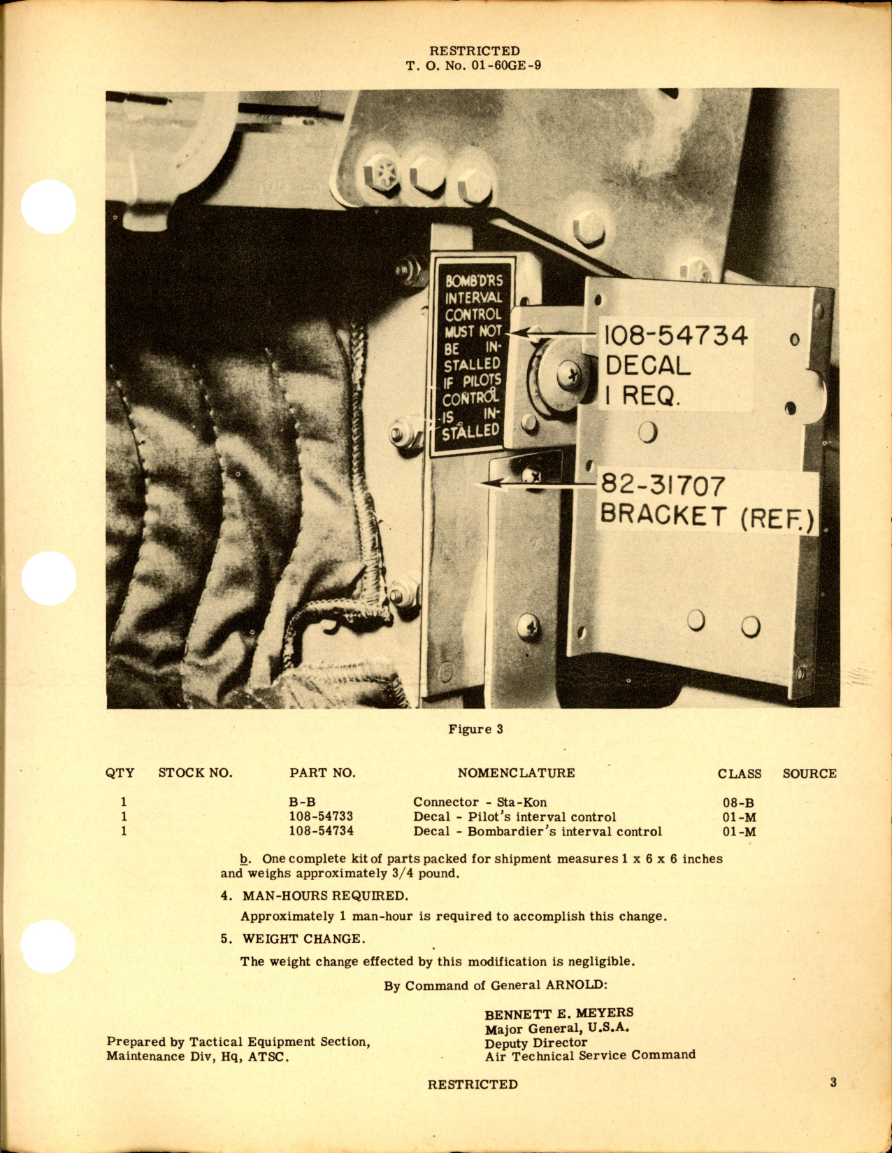 Sample page 3 from AirCorps Library document: Bomb Release Circuit & Installation of Decals for B-25J
