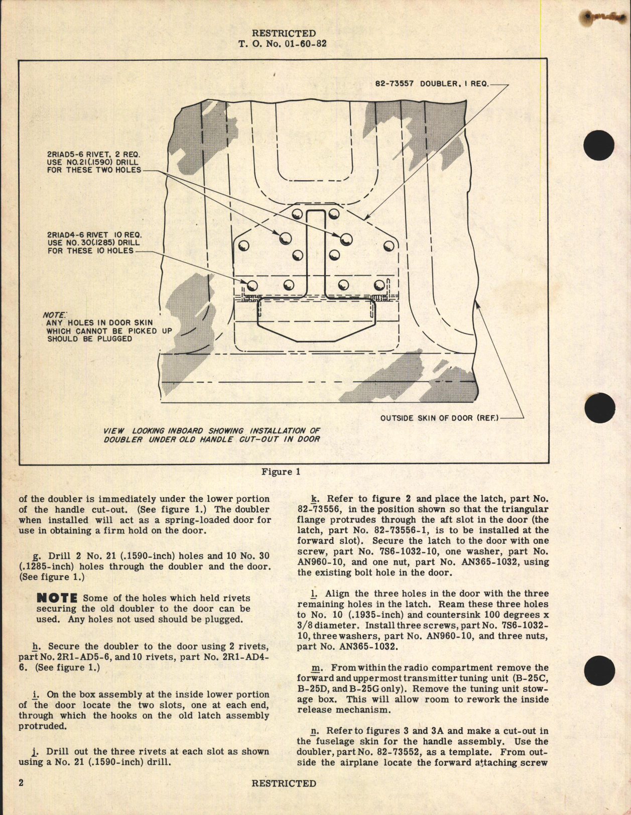 Sample page 2 from AirCorps Library document: Rework of Life Raft Release Mechanism for B-25