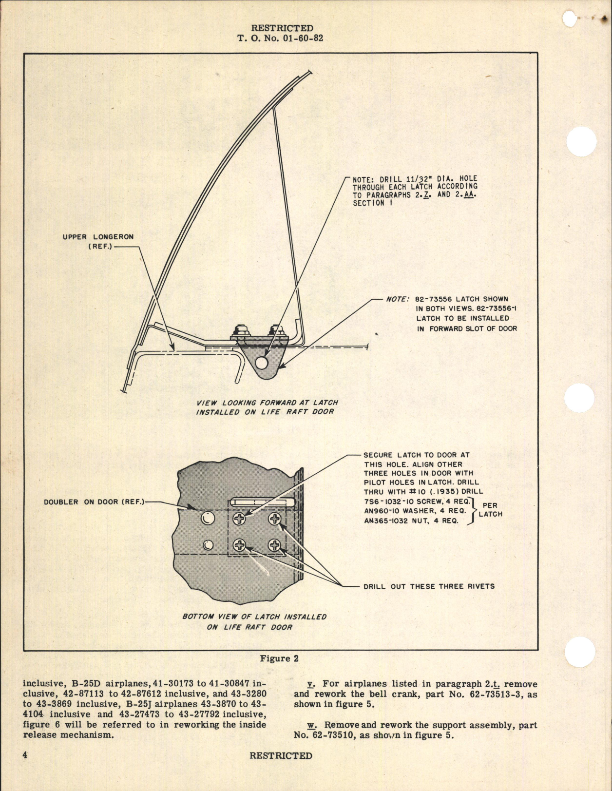 Sample page 4 from AirCorps Library document: Rework of Life Raft Release Mechanism for B-25