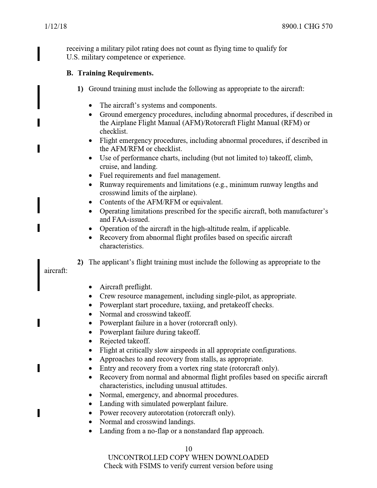 Sample page 10 from AirCorps Library document: T-28B/C/D Fennec Pilot Qualifications in the USA