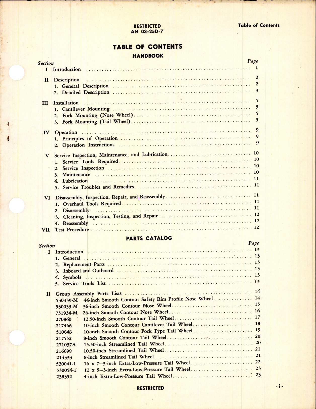 Sample page 3 from AirCorps Library document: Instructions with Parts Catalog for Nose & Tail Wheels