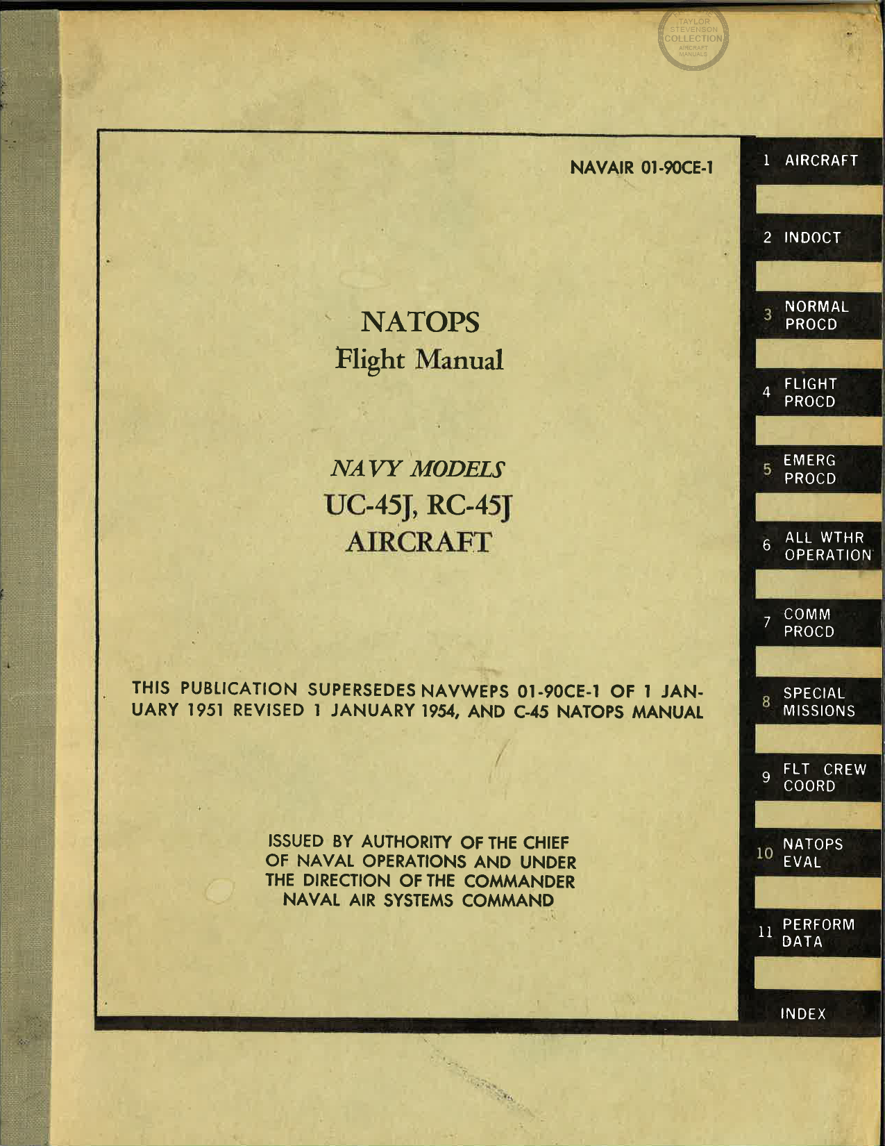 Sample page 1 from AirCorps Library document: NATOPS Flight Manual -  UC-45J - RC-45J