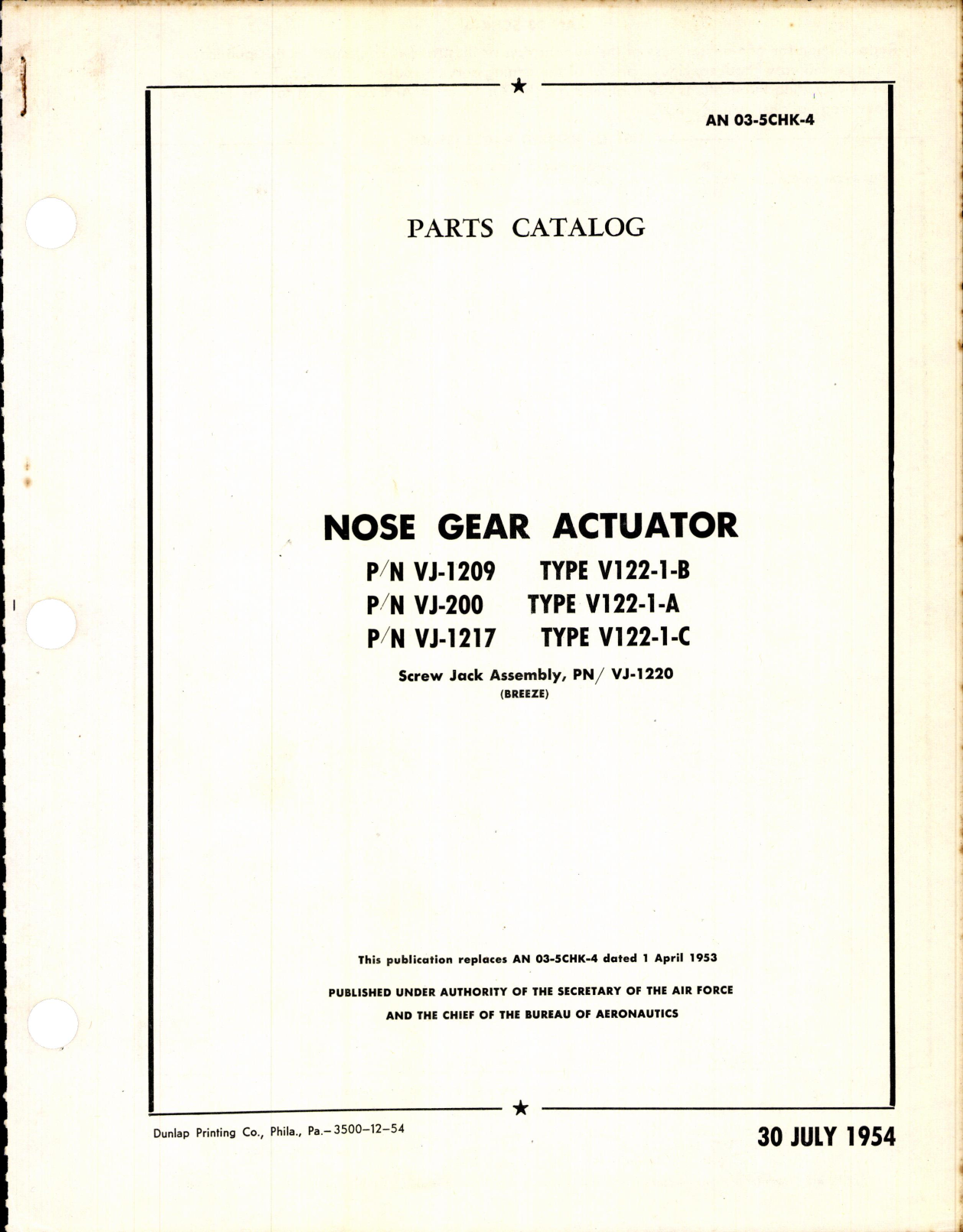 Sample page 1 from AirCorps Library document: Parts Catalog Nose Gear Actuator
