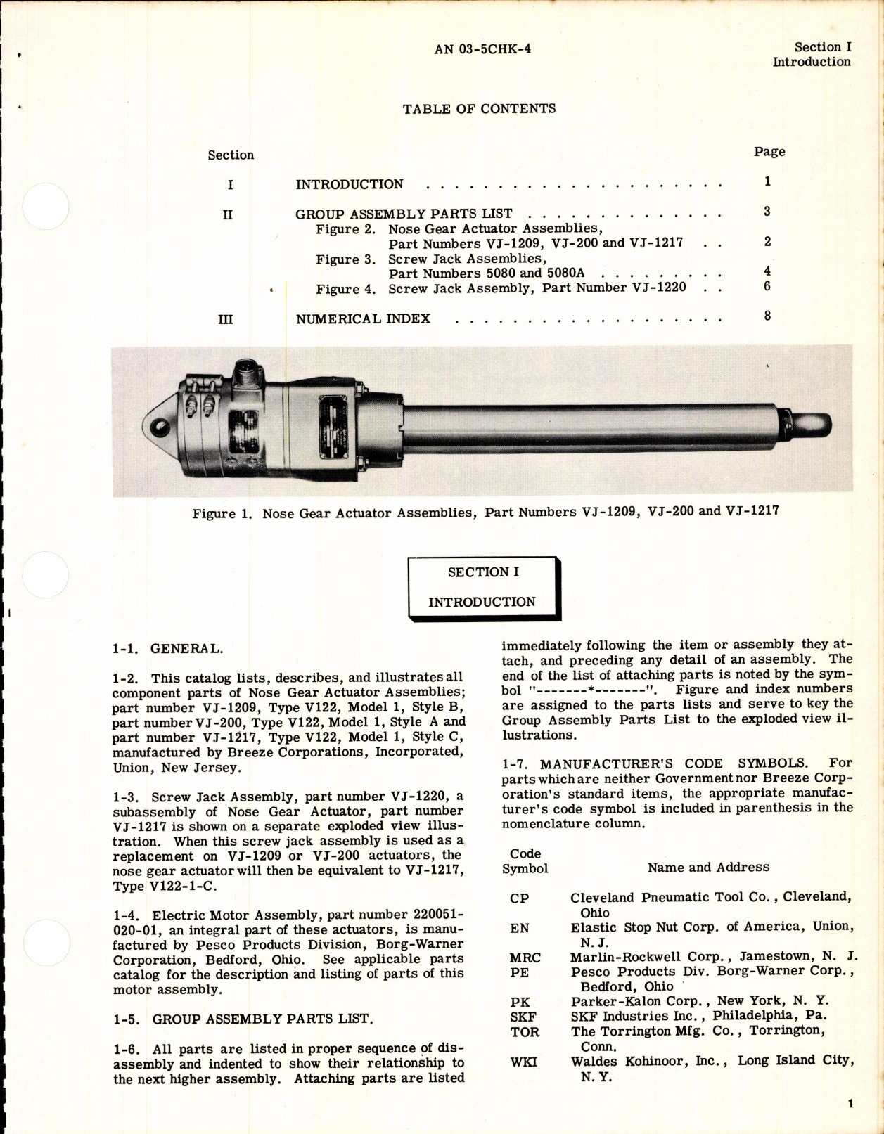 Sample page 3 from AirCorps Library document: Parts Catalog Nose Gear Actuator