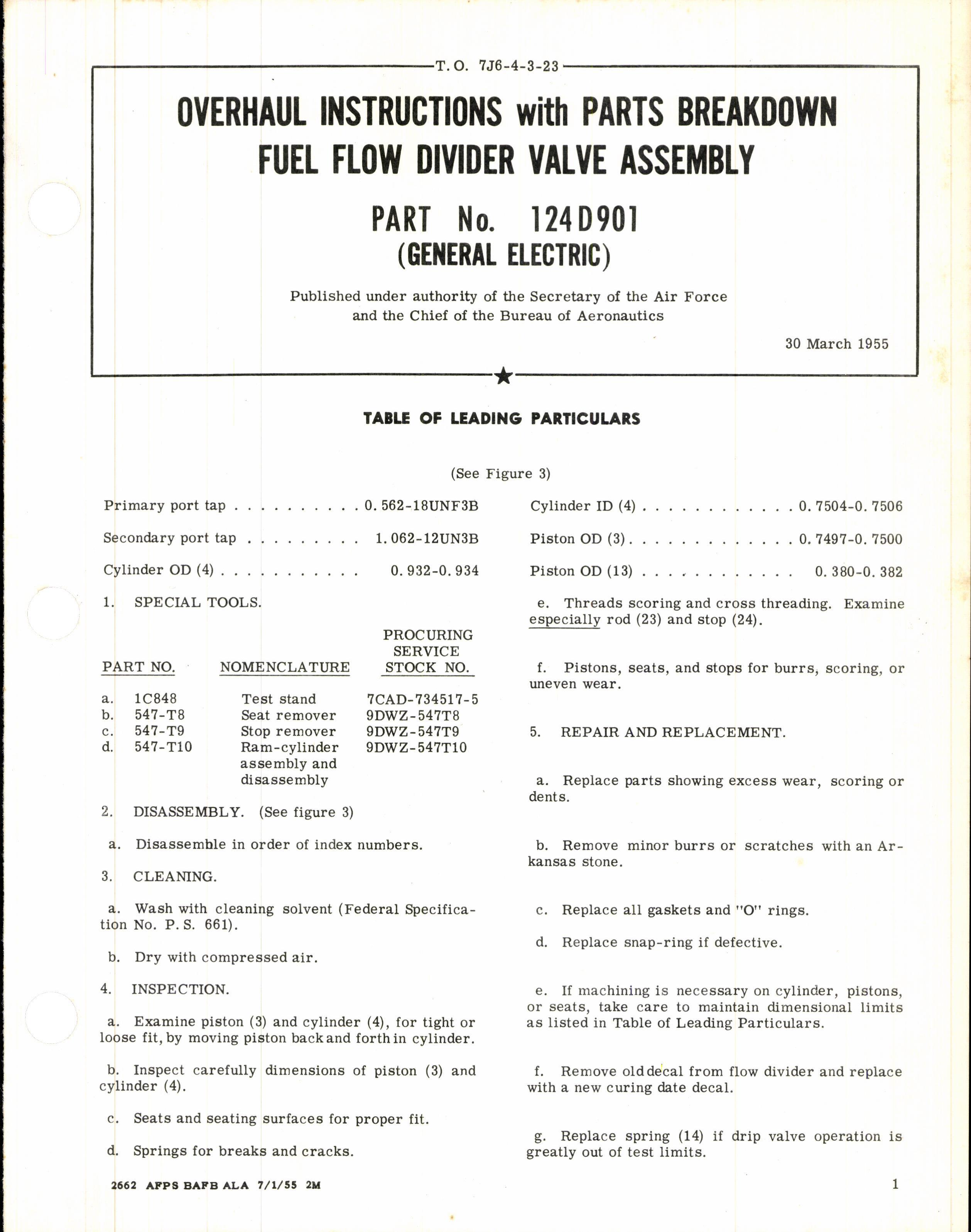 Sample page 1 from AirCorps Library document: Fuel Flow Divider Valve Assembly