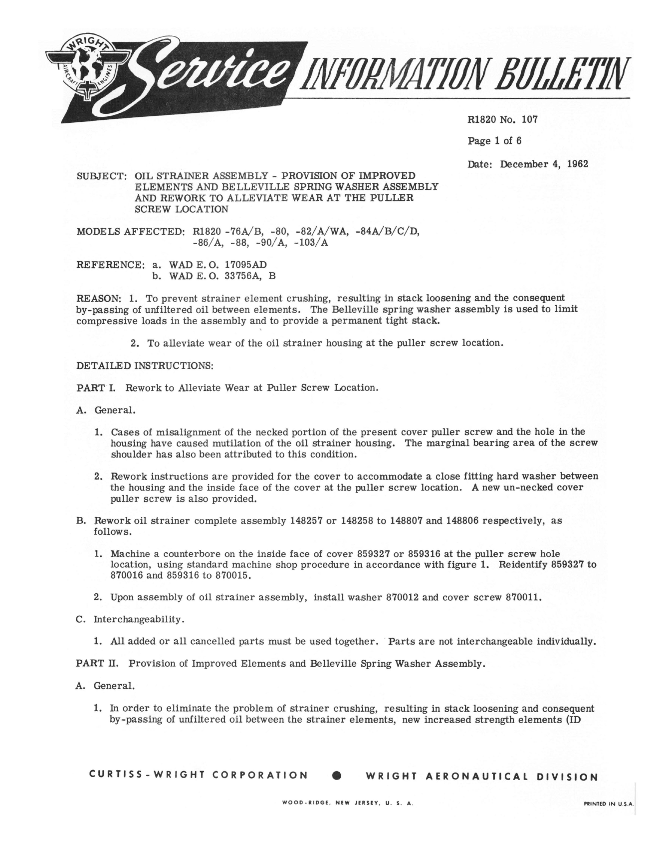 Sample page 1 from AirCorps Library document: Provision of Improved Elements & Belleville Spring Washer Assembly