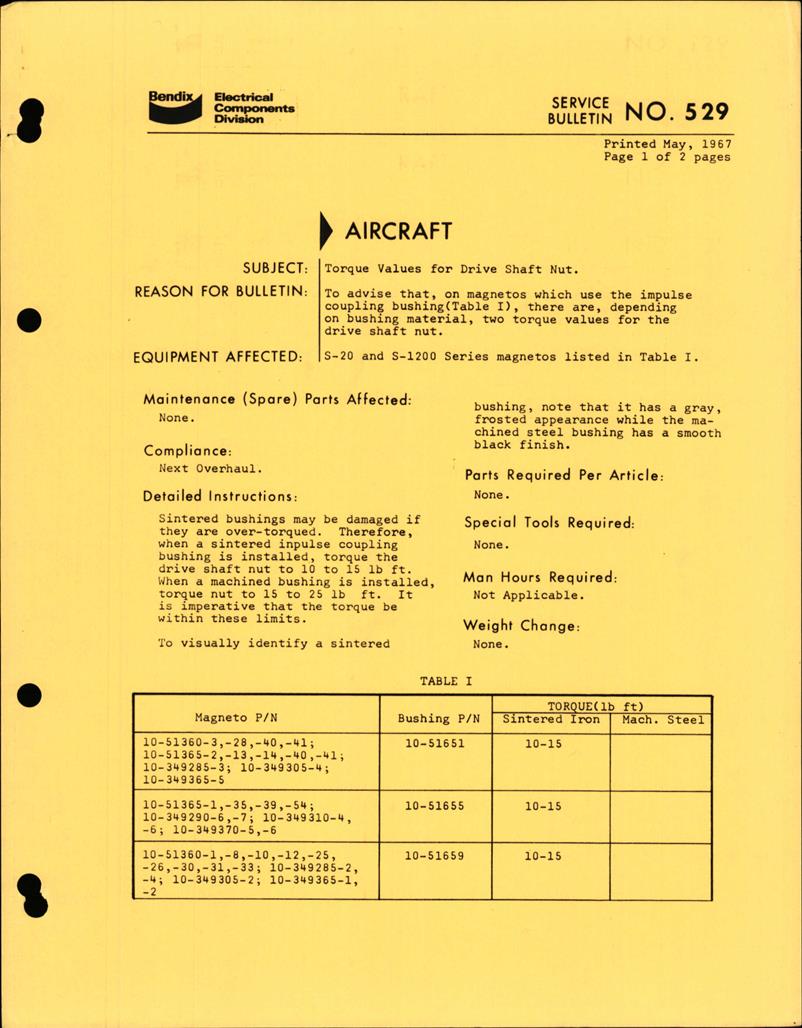 Torque Values for Drive Shaft Nut AirCorps Library