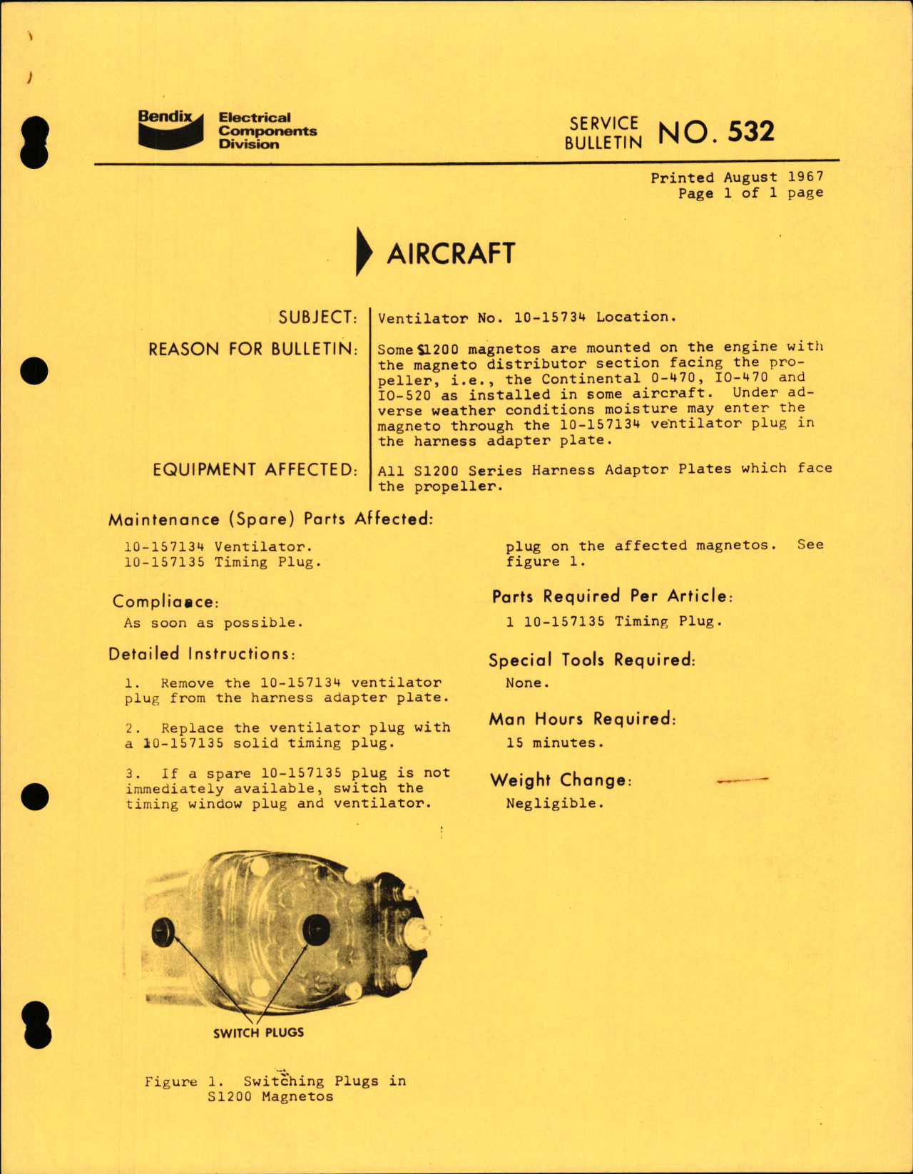 Sample page 1 from AirCorps Library document: Ventilator No. 10-15734 Location