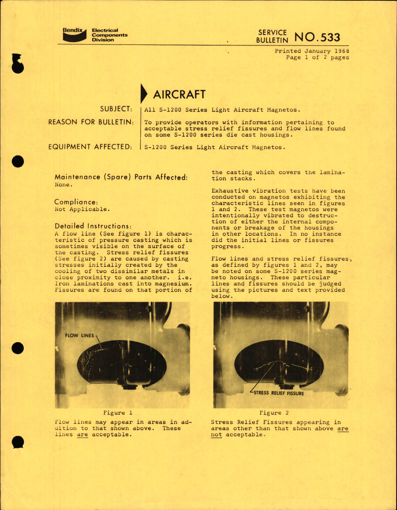 Sample page 1 from AirCorps Library document: All S-1200 Series Light Aircraft Magnetos