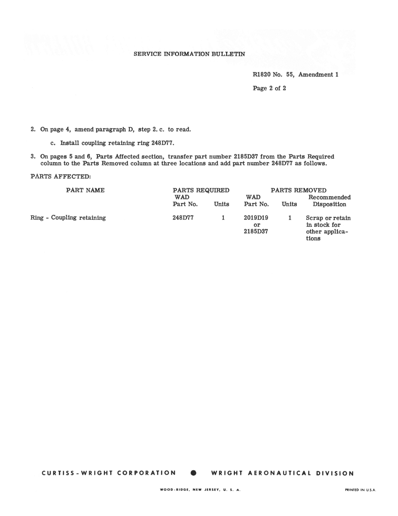 Sample page 2 from AirCorps Library document: Instructions for Salvage of Worn Crankshaft Coupling Splines