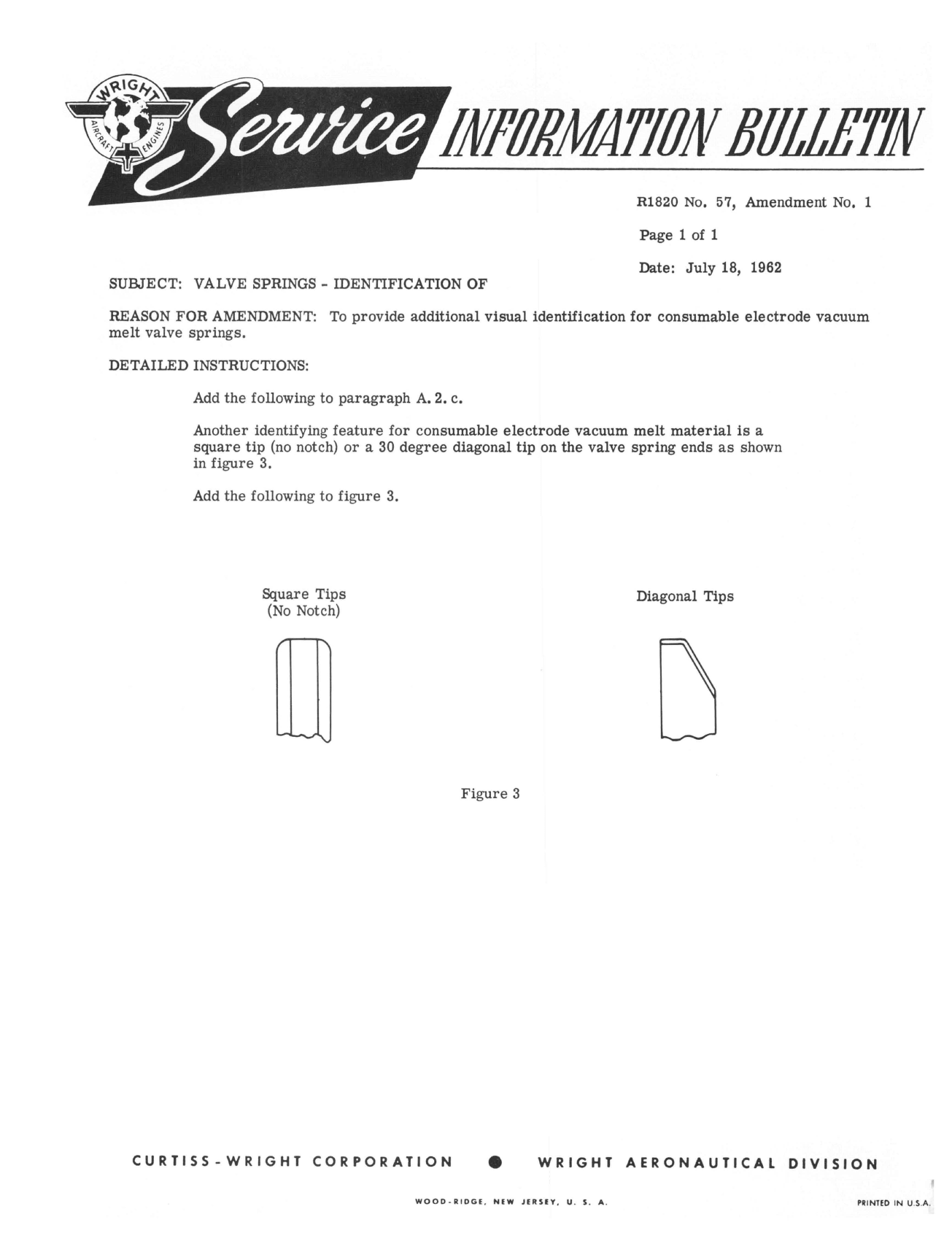 Sample page 1 from AirCorps Library document: Identification of Valve Springs