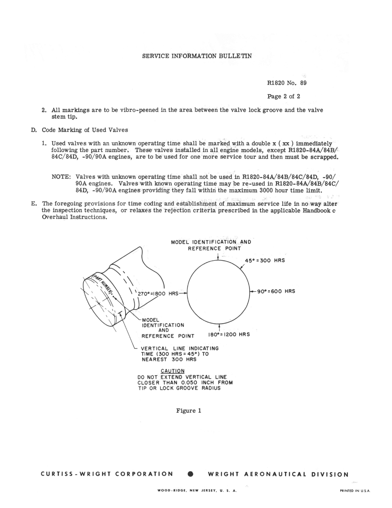 Sample page 2 from AirCorps Library document: Time Coding of Exhaust Valves