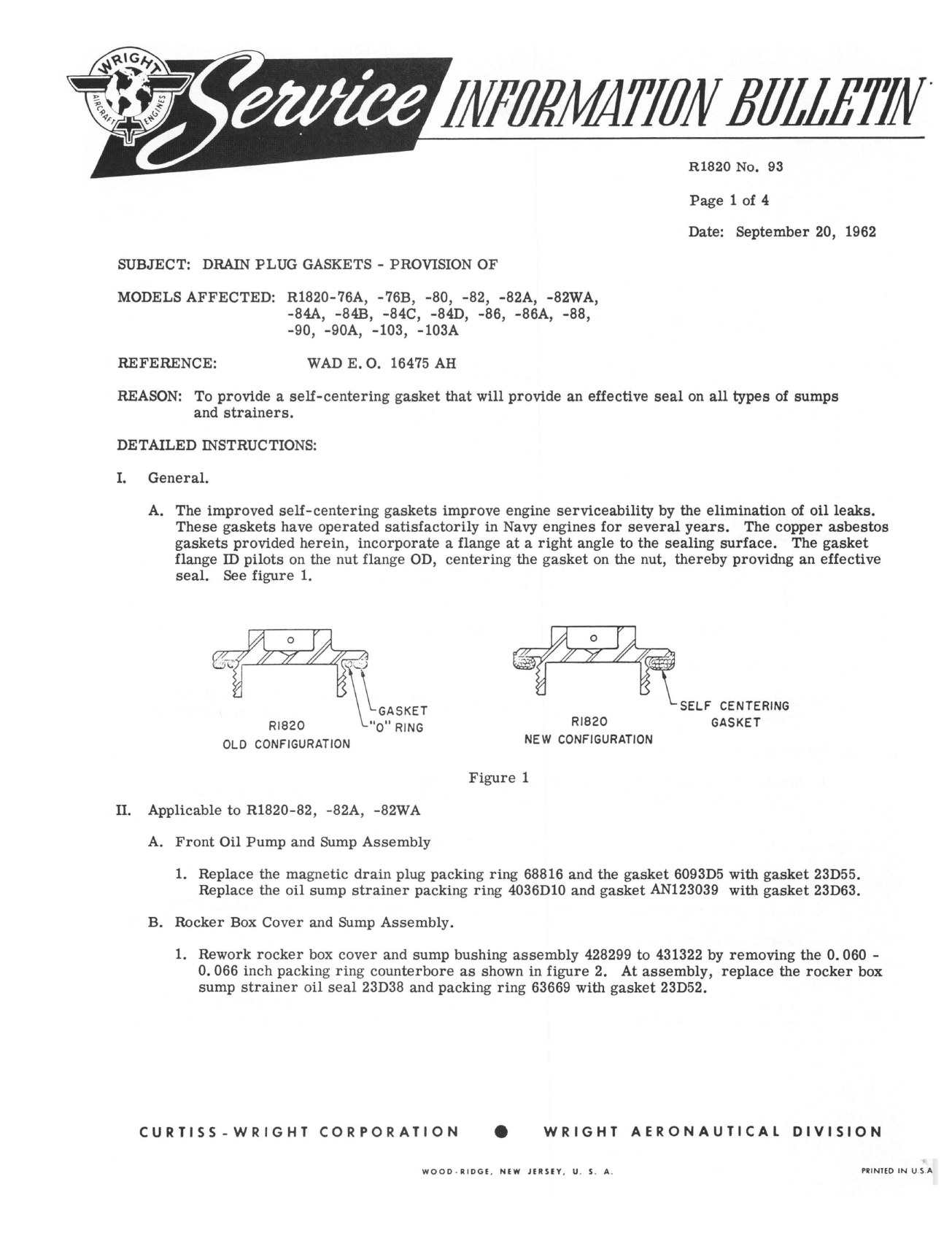 Sample page 1 from AirCorps Library document: Provision of Drain Plug Gaskets