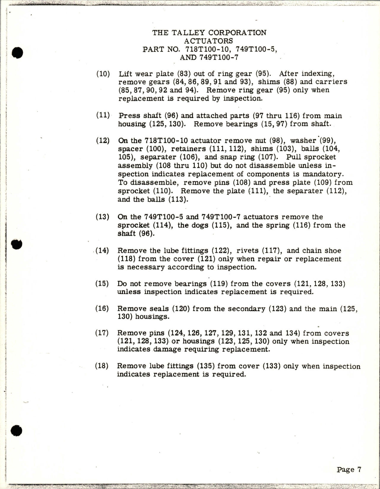 Sample page 9 from AirCorps Library document: Overhaul & Illustrated Parts List for Aileron and Rudder Trim Actuator - 718T100-10, 749T100-5, and 749T100-7