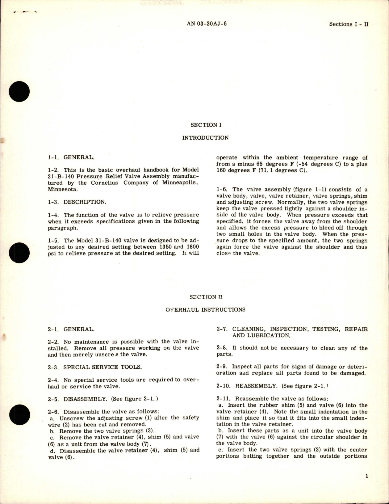 Sample page 5 from AirCorps Library document: Overhaul Instructions for Pressure Relief Valve - Model 31-B-140