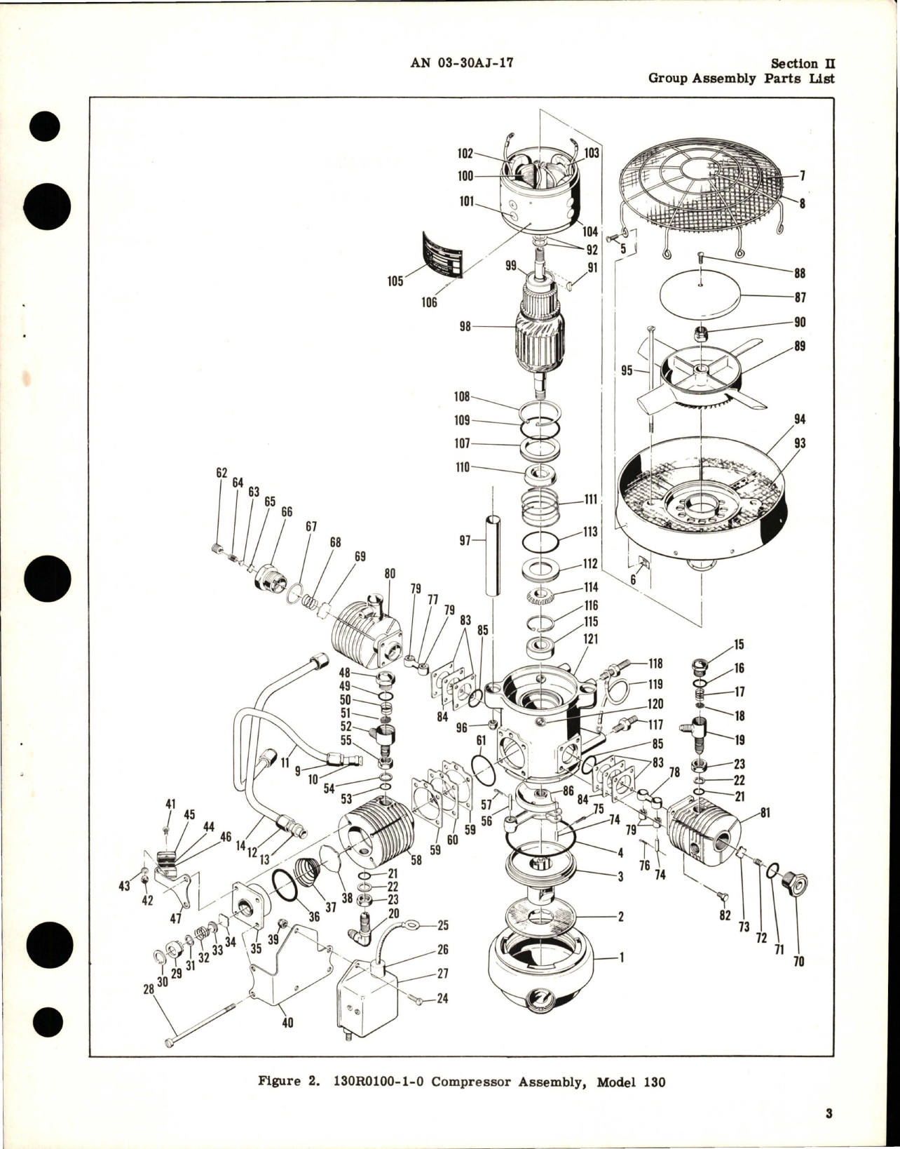 Sample page 7 from AirCorps Library document: Illustrated Parts Breakdown for Compressor - Model 130R0100-1-0