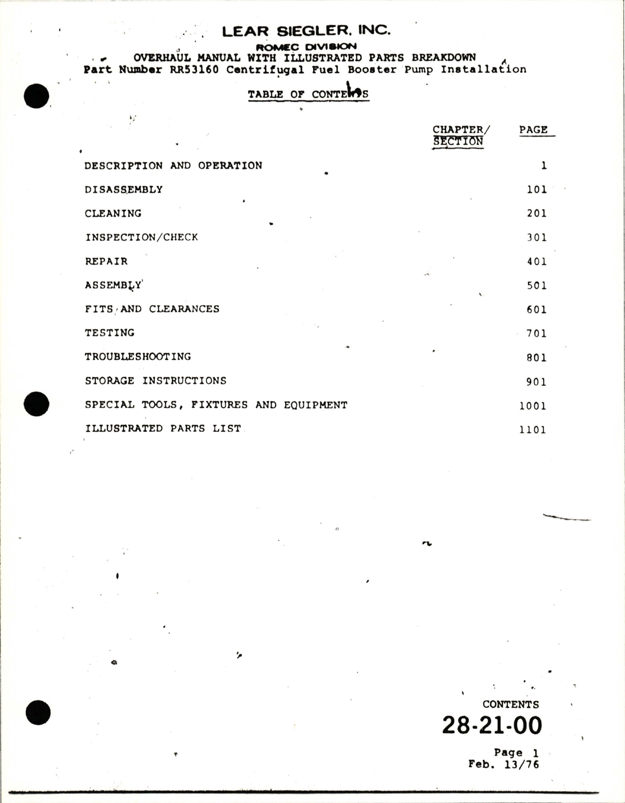 Sample page 5 from AirCorps Library document: Maintenance Manual for Centrifugal Fuel Booster Pump Installation - Series RR53160 