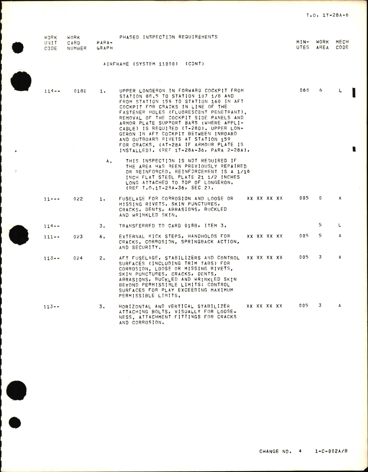 Sample page 5 from AirCorps Library document: Inspection Requirements for T-28A, T-28B, T-28C  and AT-28D Aircraft