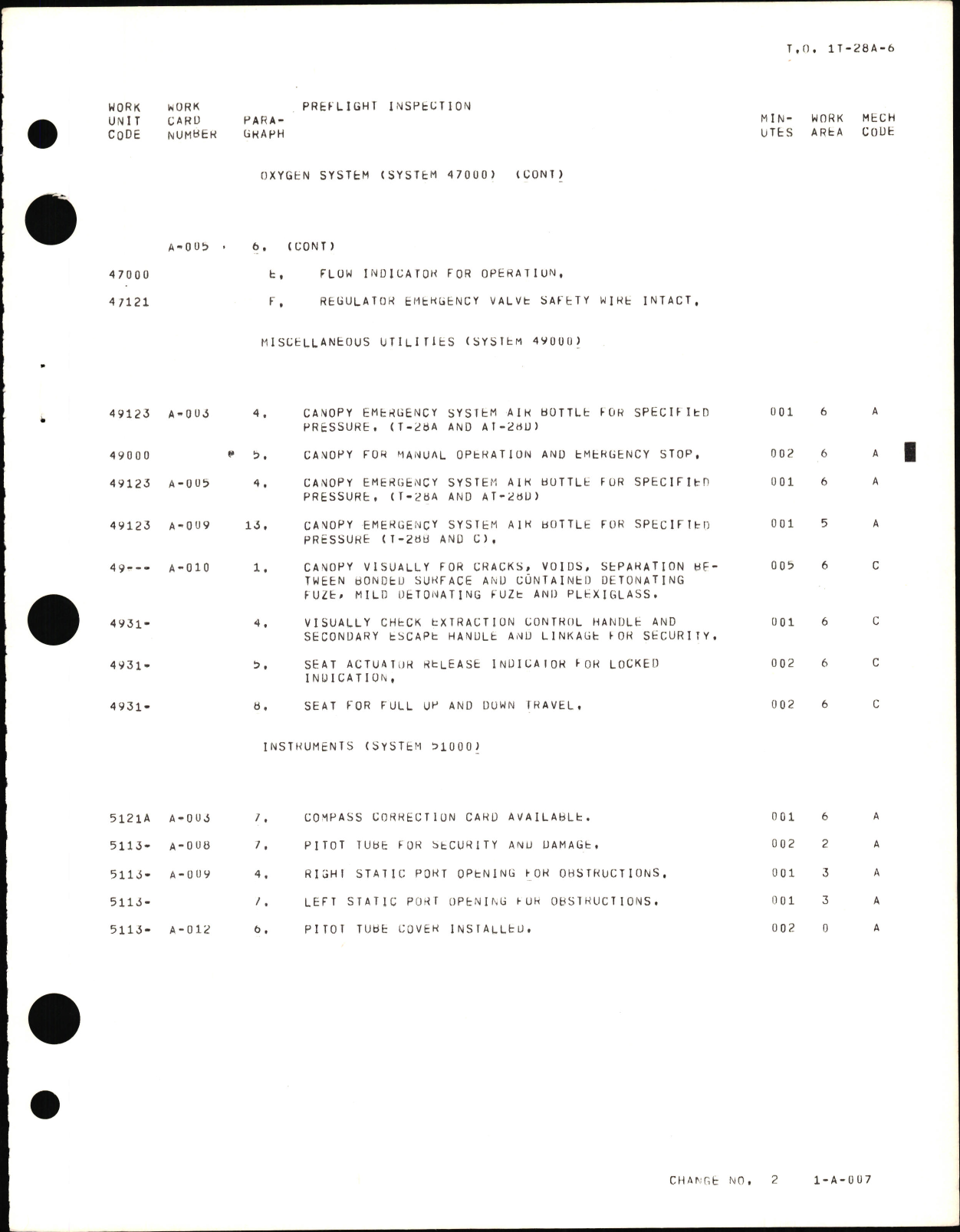 Sample page 5 from AirCorps Library document: Inspection Requirements for T-28A, T-28B, T-28C and AT-28D