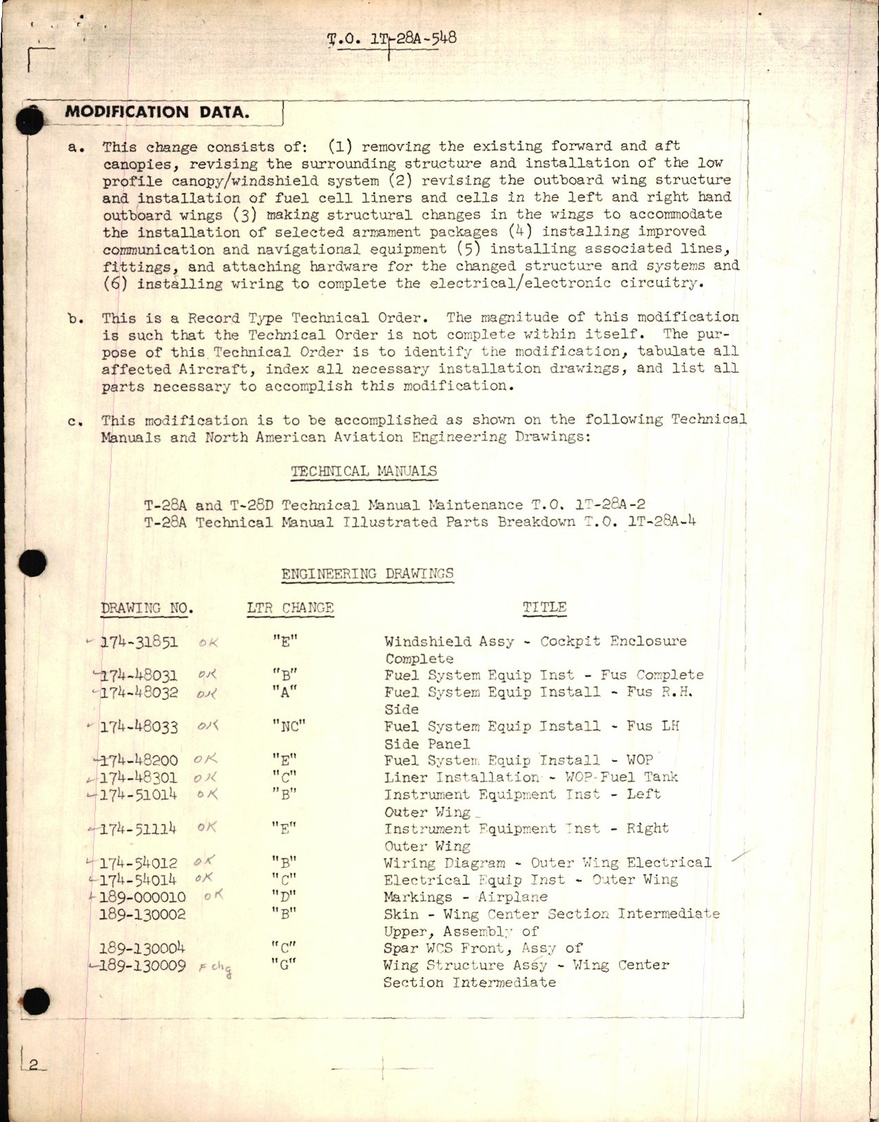 Sample page 1 from AirCorps Library document: Conversion for T-28A