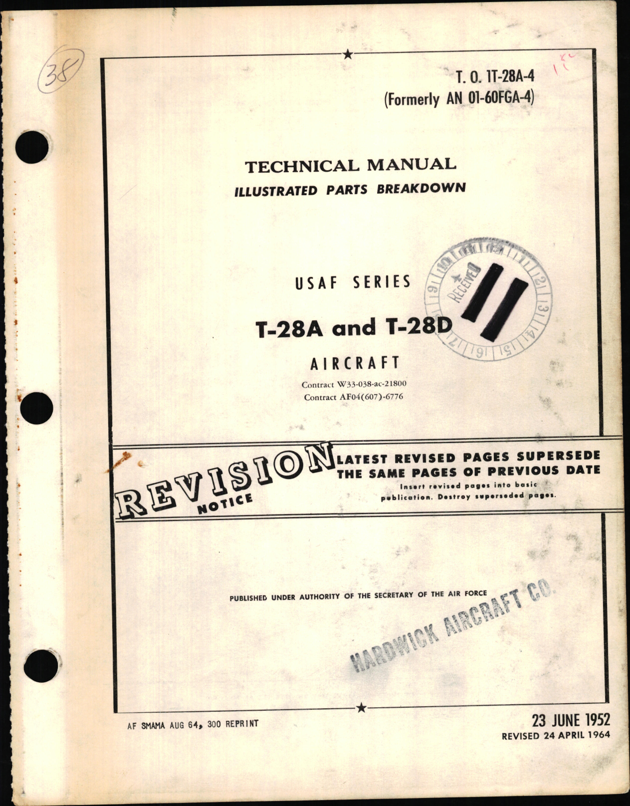 Sample page 1 from AirCorps Library document: Illustrated Parts Breakdown for T-28B and T-28C Aircraft