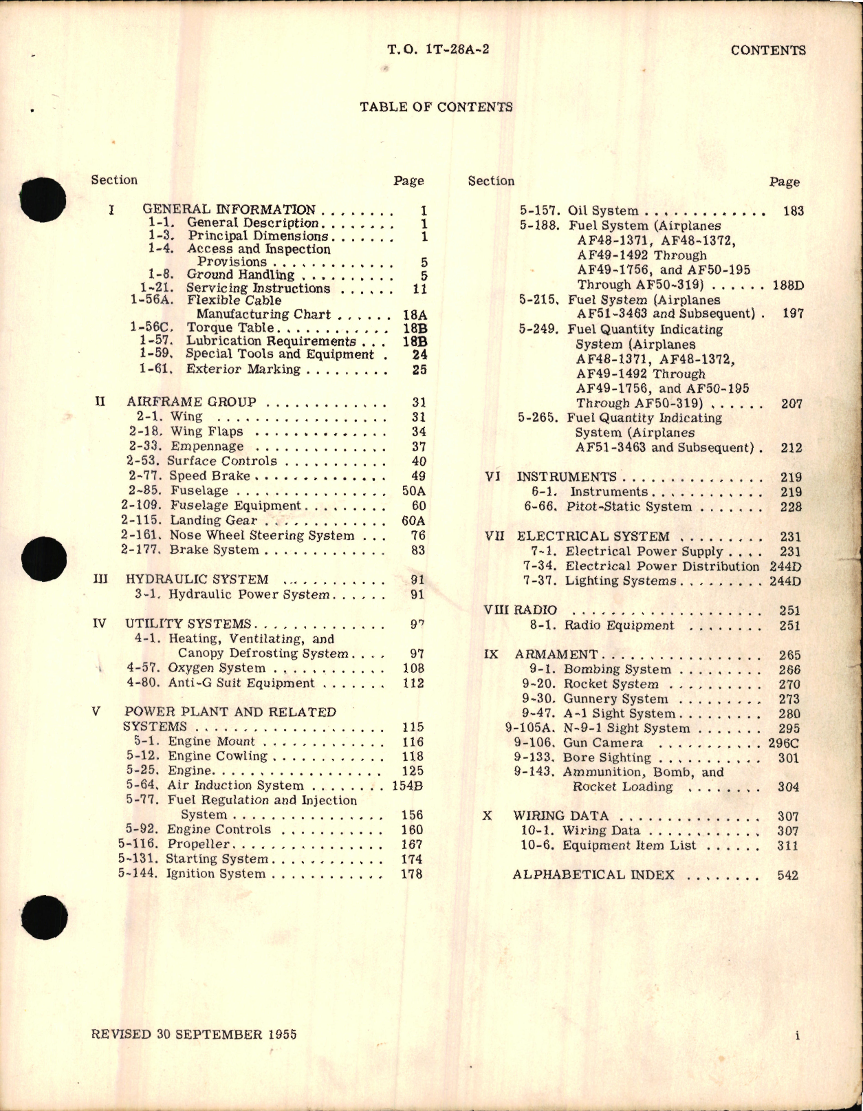 Sample page 7 from AirCorps Library document: Handbook of Maintenance Instructions for USAF Series T-28A Aircraft