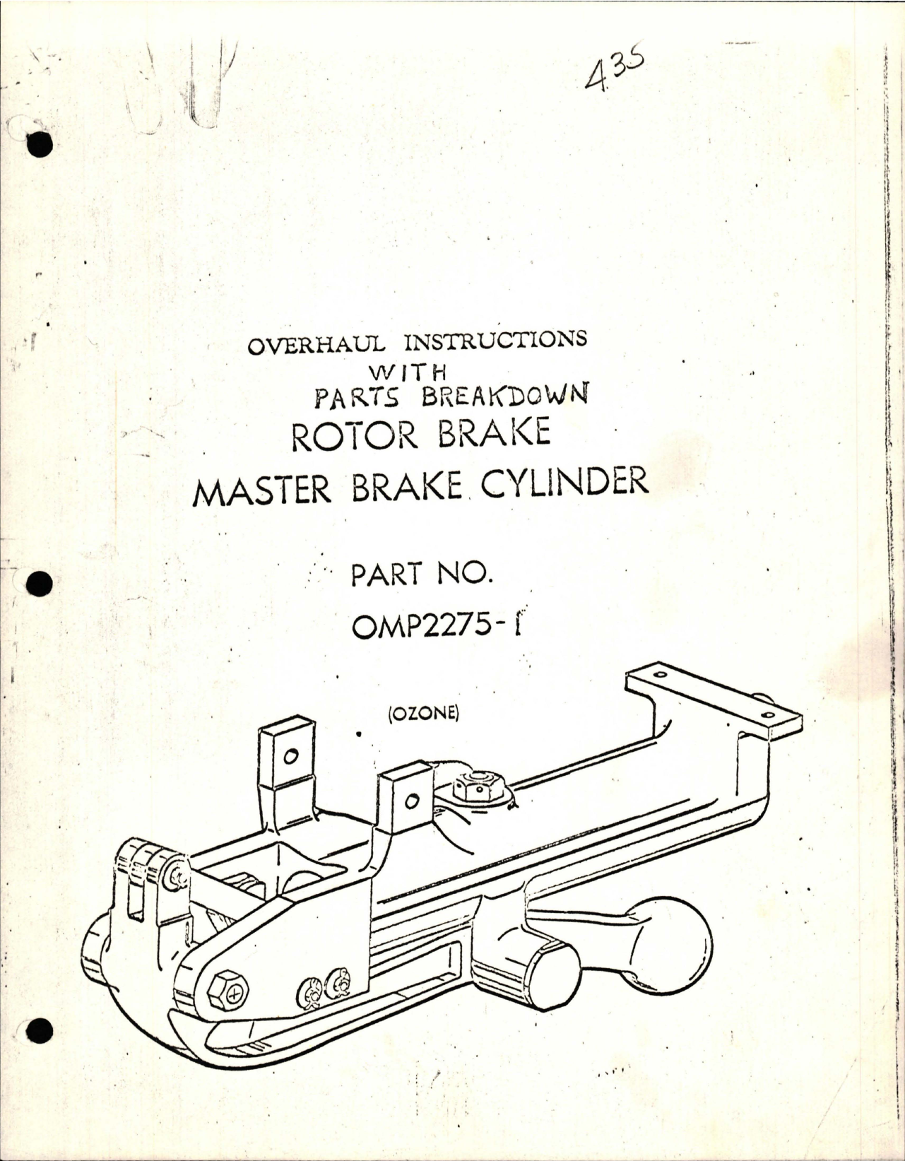 Sample page 1 from AirCorps Library document: Overhaul Instructions with Parts Breakdown for Rotor Brake Master Brake Cylinder - Part OMP2275-1