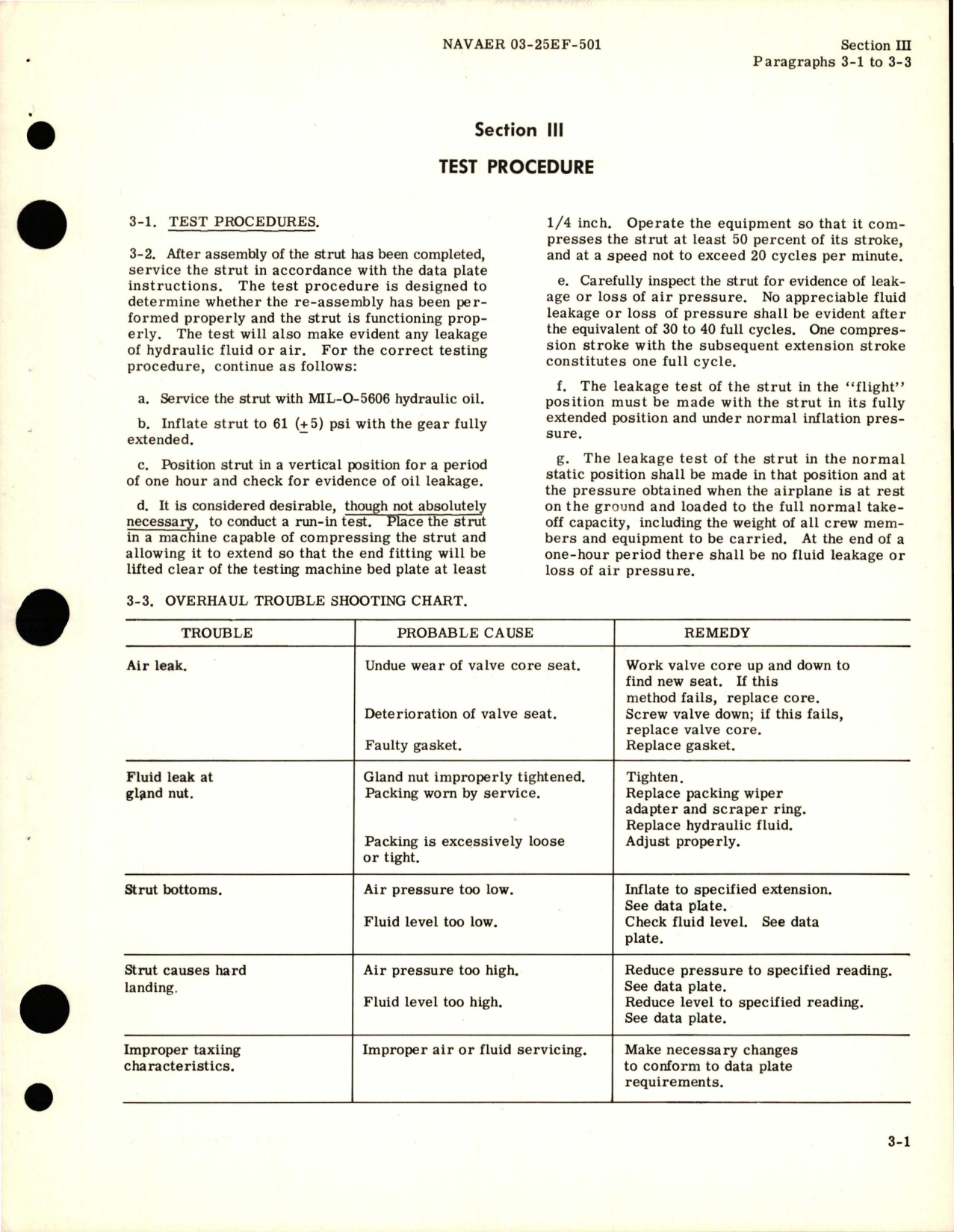 Sample page 5 from AirCorps Library document: Operation, Service and Overhaul Instructions for Nose Landing Gear Shock Strut Assembly - Parts 532500, M532500-500, M532500-501, and 557600-501