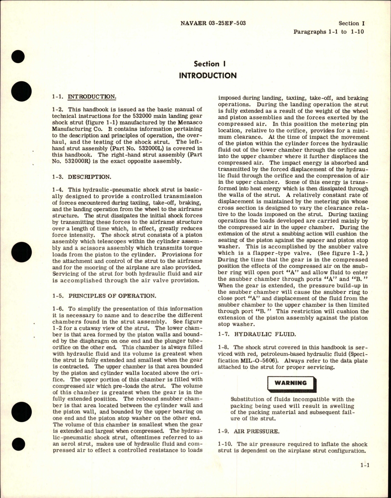 Sample page 5 from AirCorps Library document: Operation, Service and Overhaul Instructions for Main Landing Gear Shock Strut Assembly 