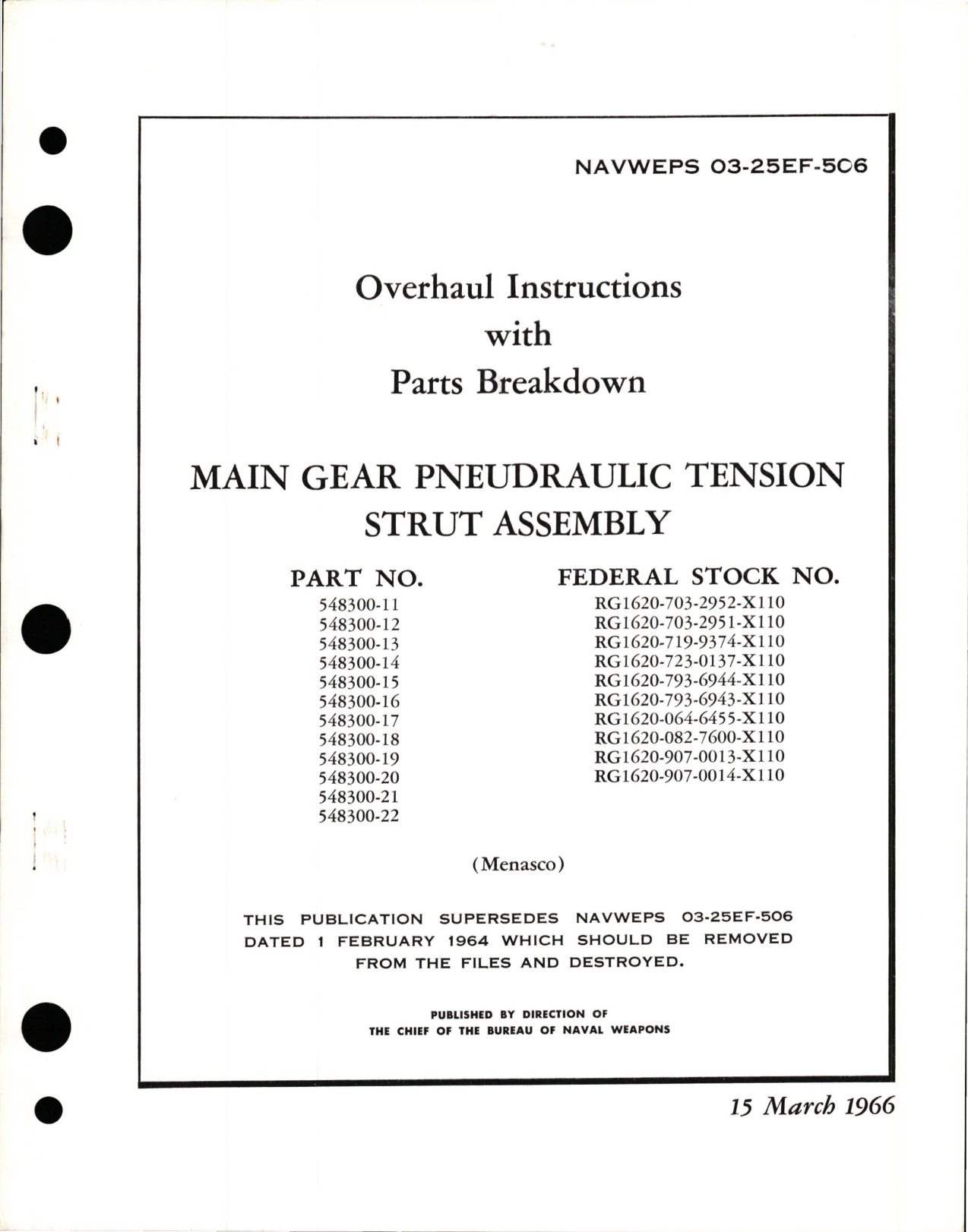 Sample page 1 from AirCorps Library document: Overhaul Instructions with Parts Breakdown for Main Gear Pneudraulic Tension Strut Assembly