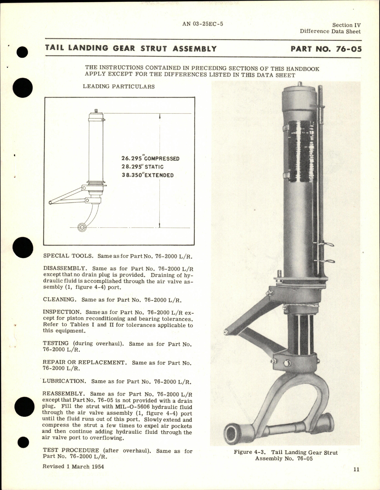 Sample page 5 from AirCorps Library document: Overhaul Instructions for Main Landing Gear Installation and Tail Landing Gear Strut Assembly - 76-2000, 76-03, and 76-05