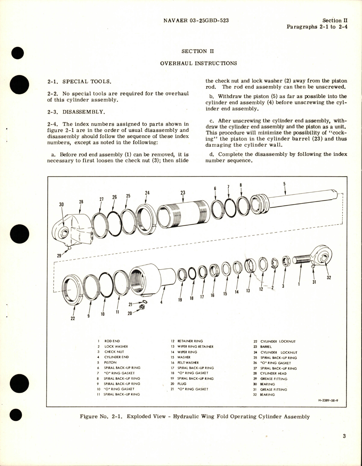 Sample page 5 from AirCorps Library document: Overhaul Instructions for Hydraulic Wing Fold Operating Cylinder Assembly - Parts 181-58031-1 and 181-58031-2 